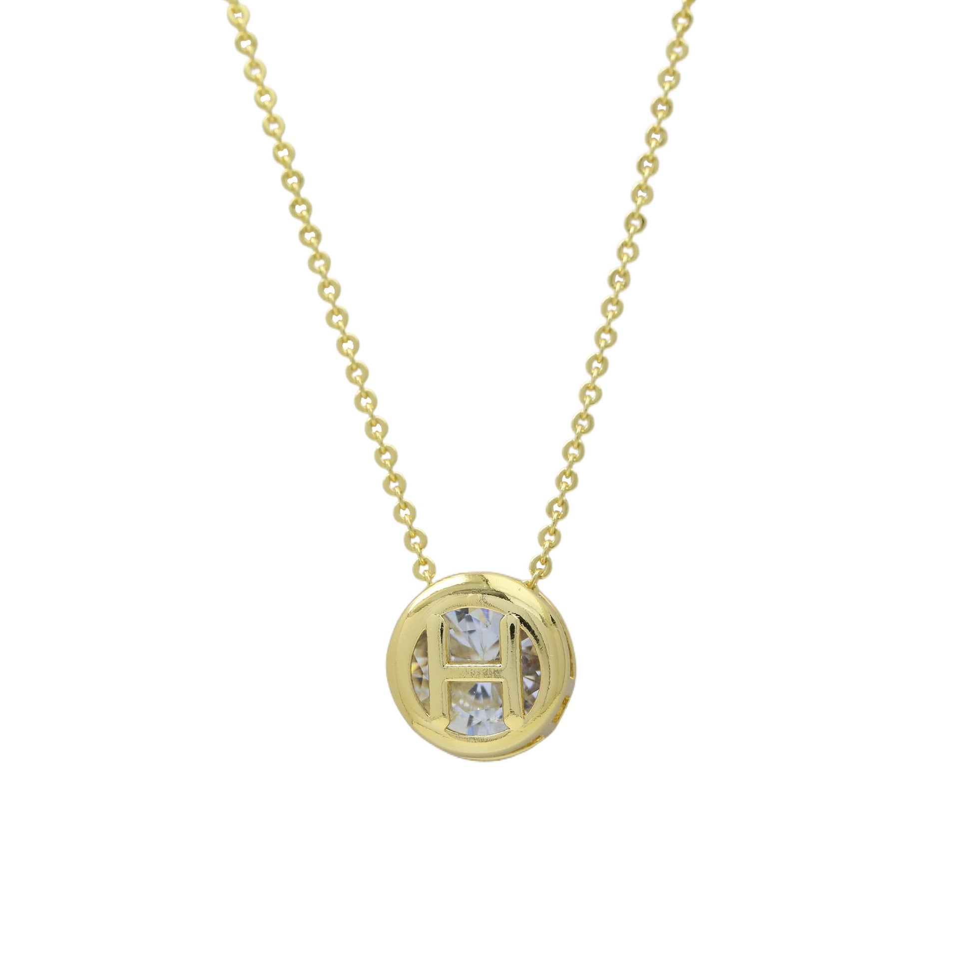Gia Initial Pendant Necklace - H [4YNBZ1YL]
