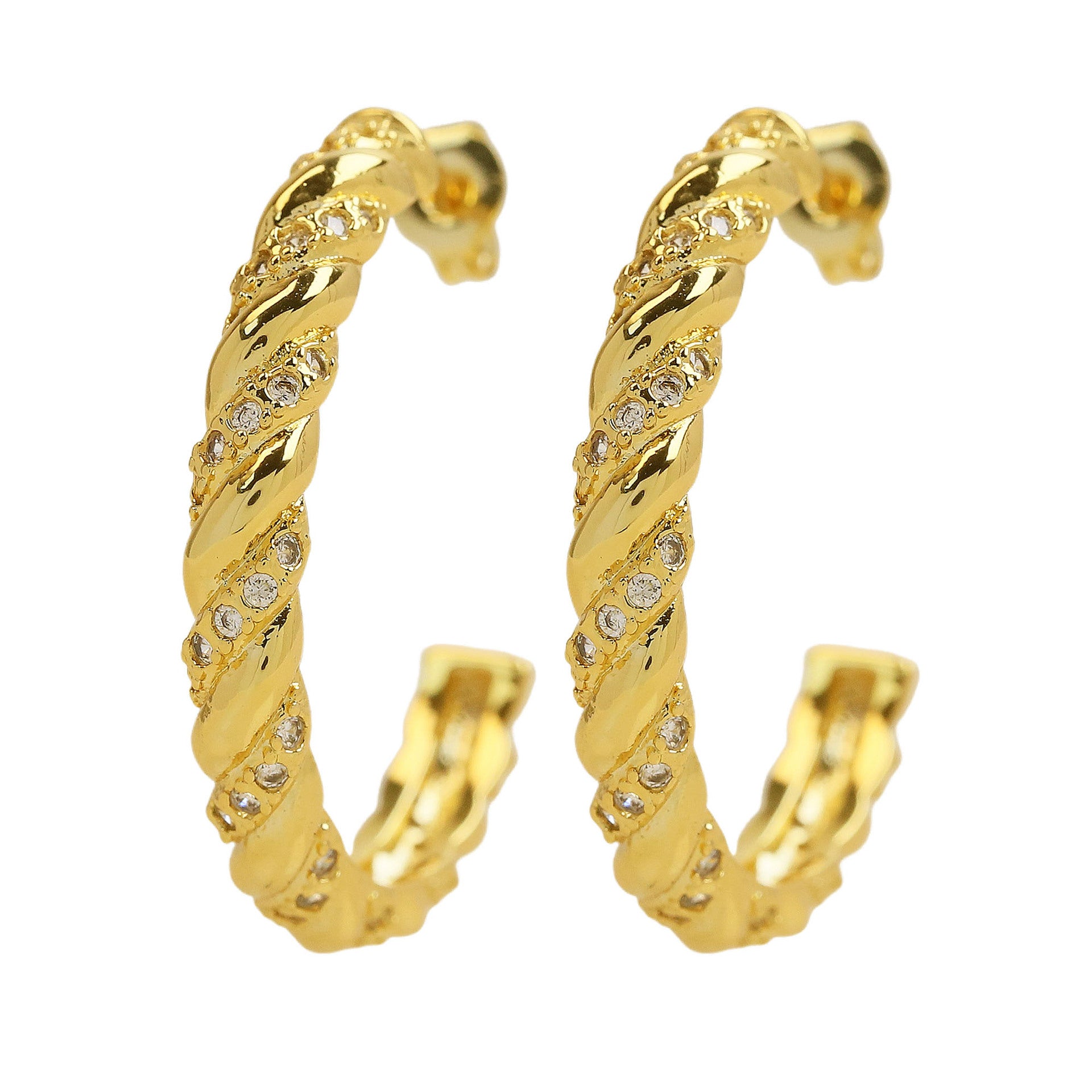 Joleigh Pave Twist Hoops - Braided Pave Hoop [W2YJEUT3]
