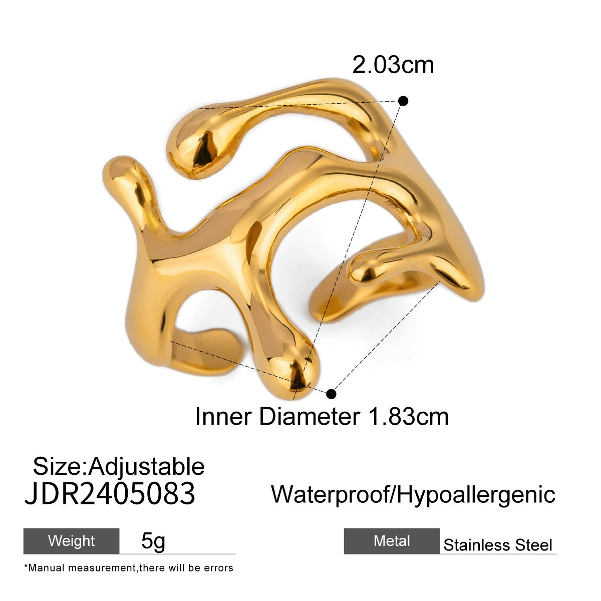 Abbygail Chunky Open Ring - Gold Tone [YLJ36OZ8]