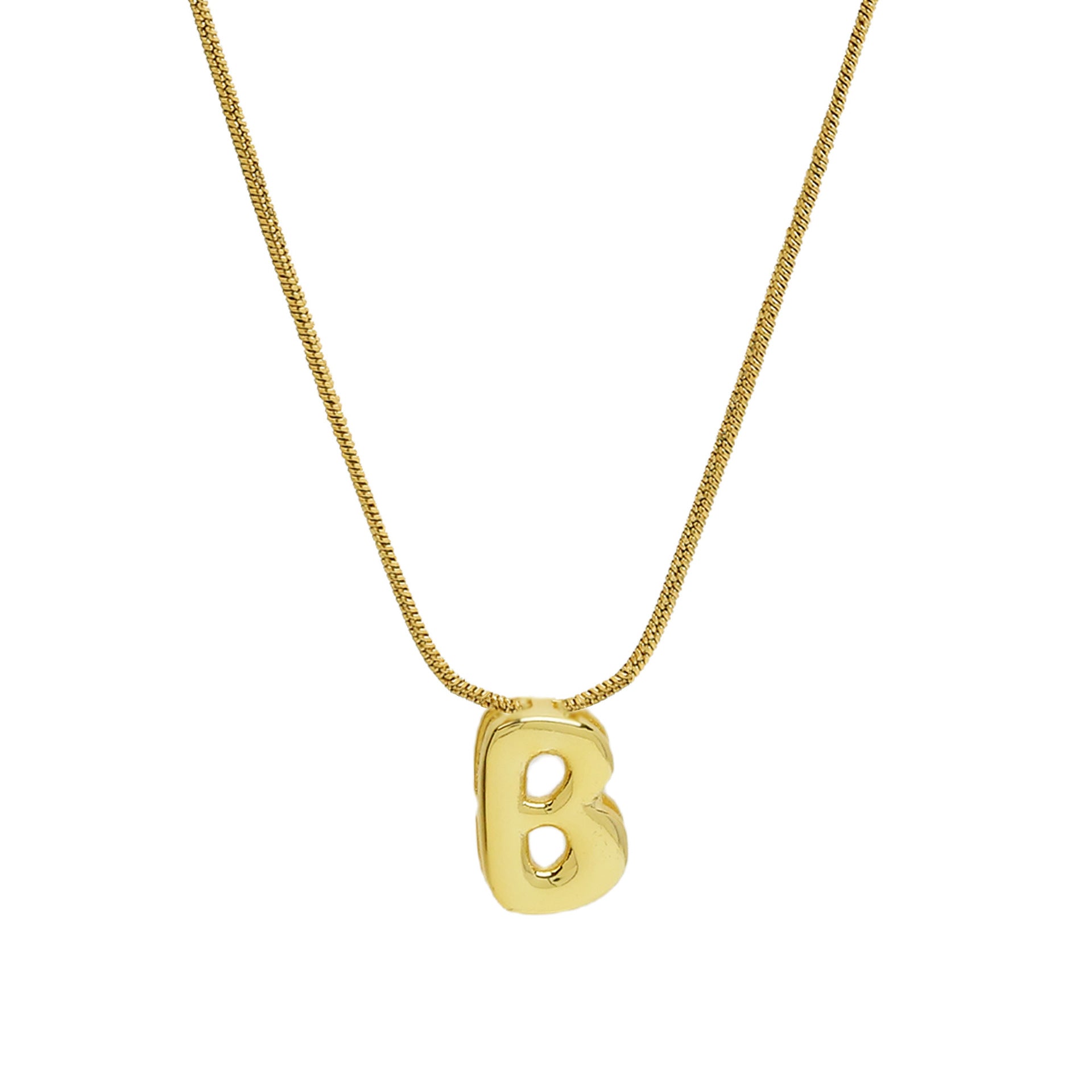 Hallie Initial Snake Chain Necklace - B Letter Necklace [US6C1UKM]