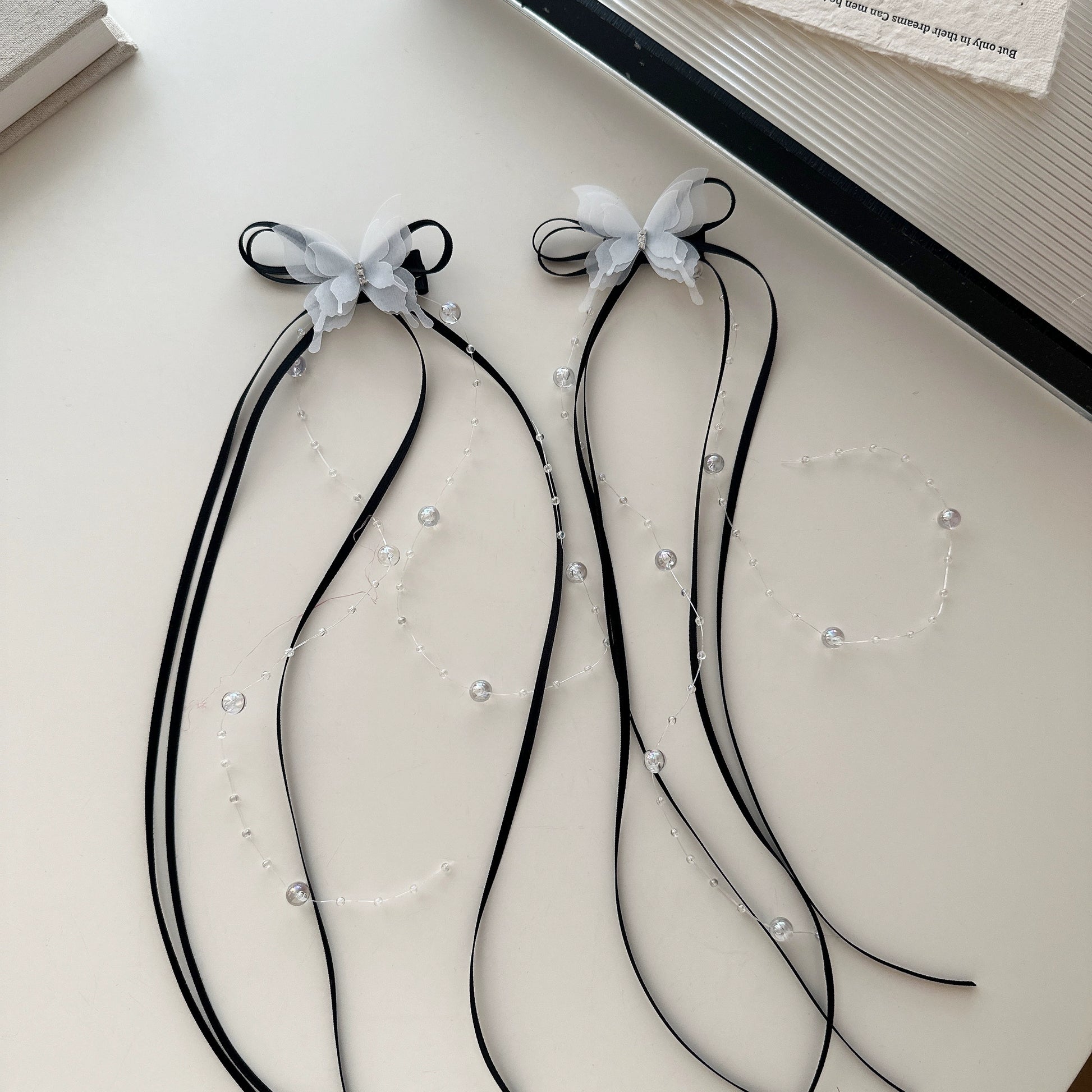 Rut Ballet Ribbon Hairpin - Black Pair [JSBCMRSK]