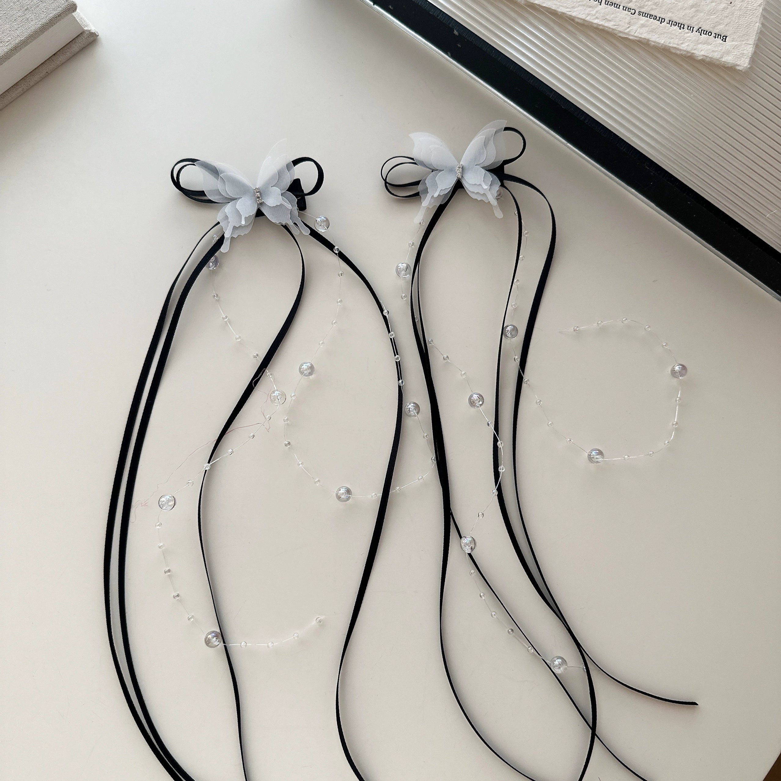 Rut Ballet Ribbon Hairpin - Black Pair [JSBCMRSK]