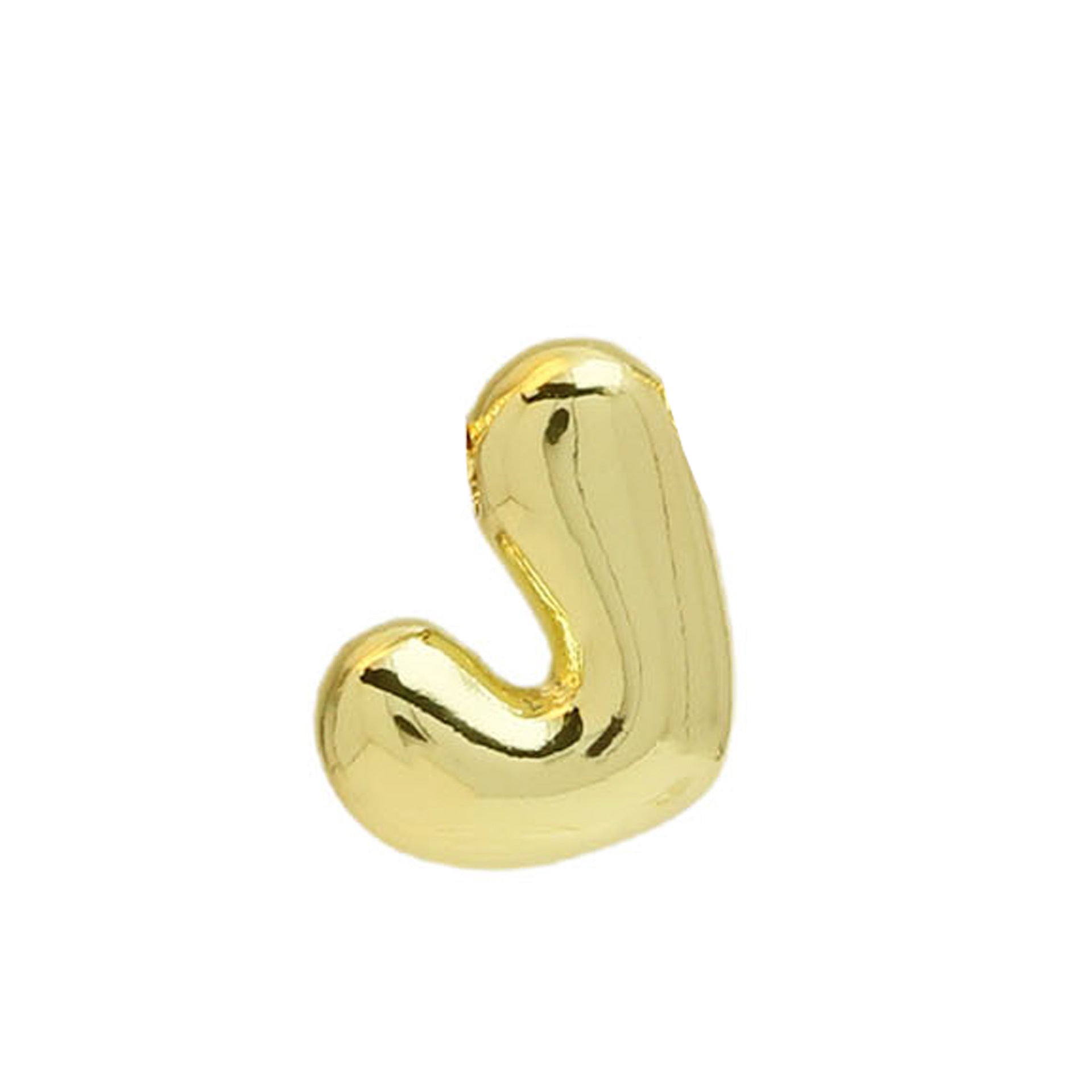 Vada Gold Bubble Letter Necklace - Gold J Pendant [VEG69RMR]
