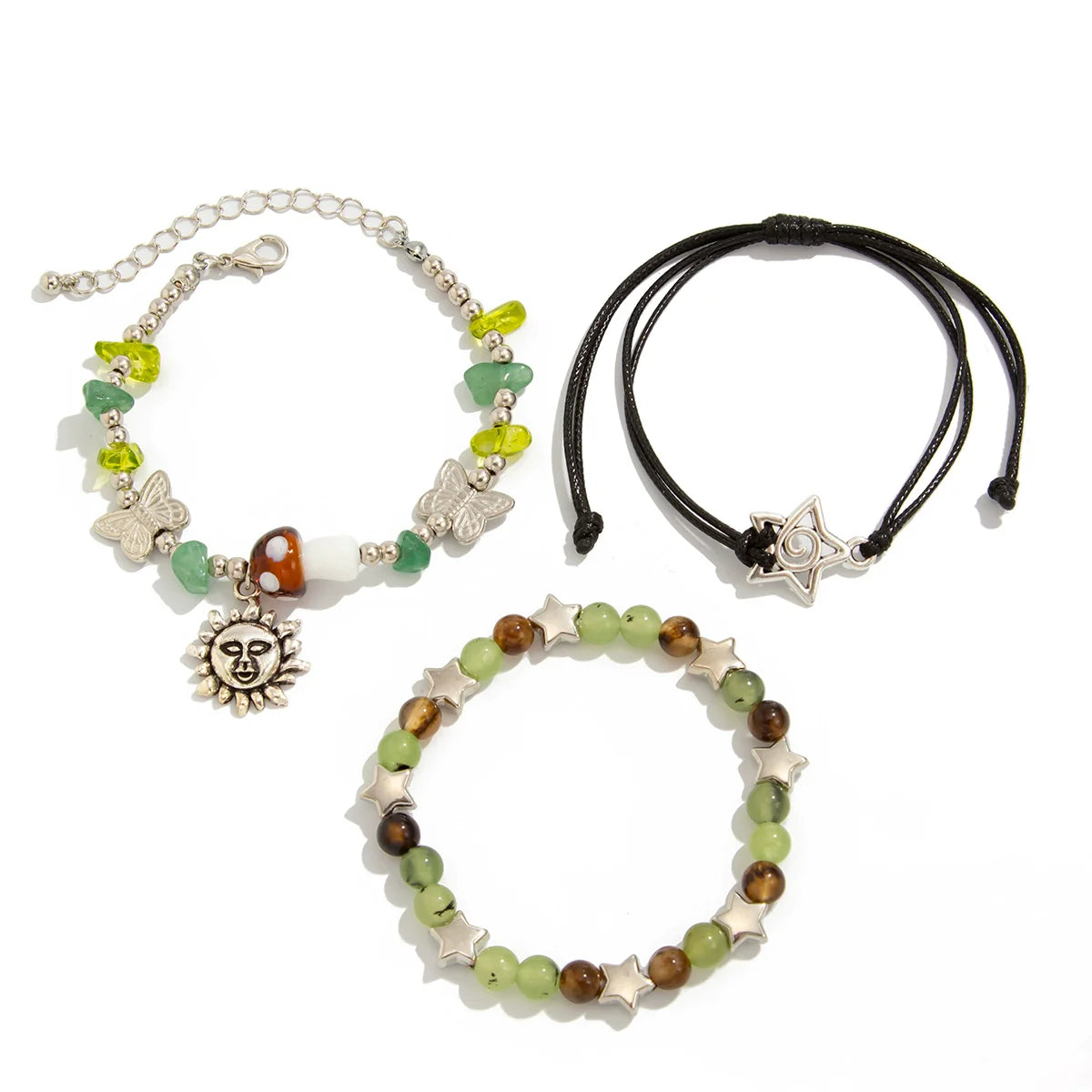 Aarna Layered Bracelet Set - 3-Piece Set Style Four