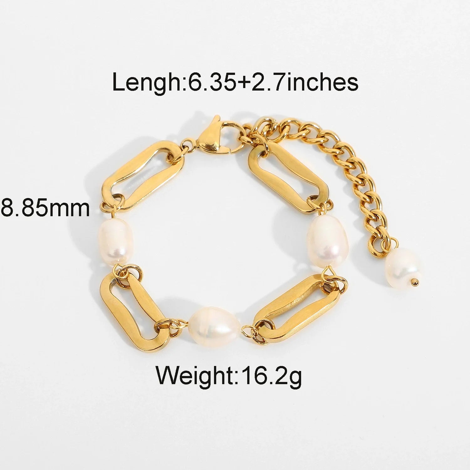 Mahogany Baroque Pearl Chain Bracelet - JDB201069