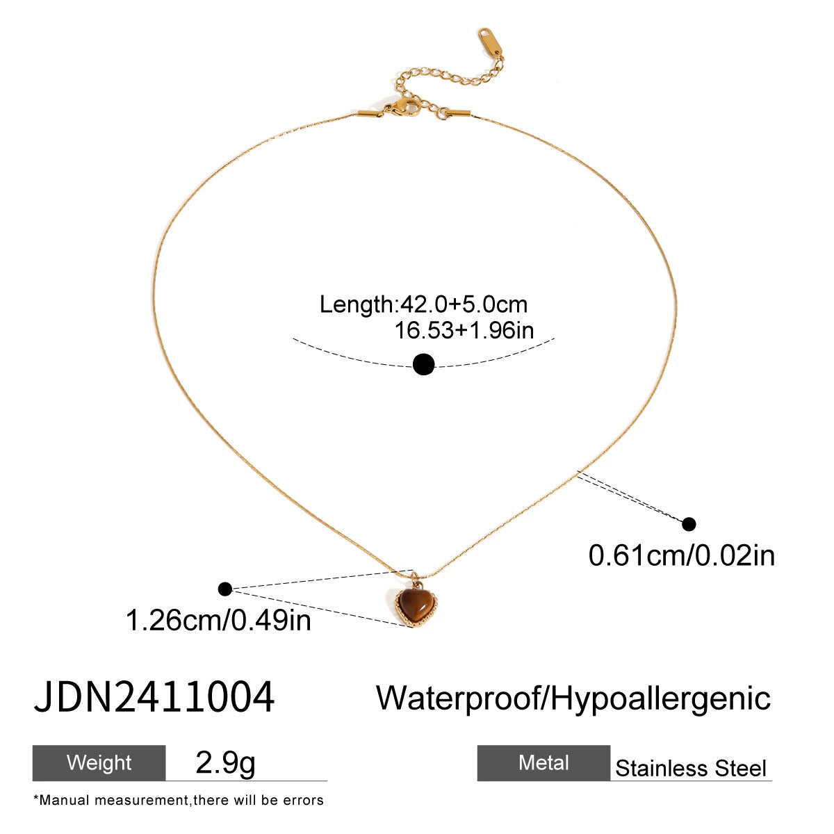 Avital Delicate Heart Necklace - JDN2411004 [GKKMYEBJ]