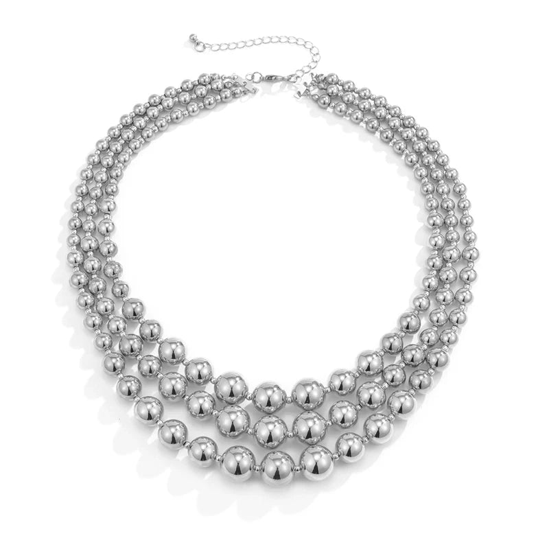 Zaire Layered Chain Necklace - Silver