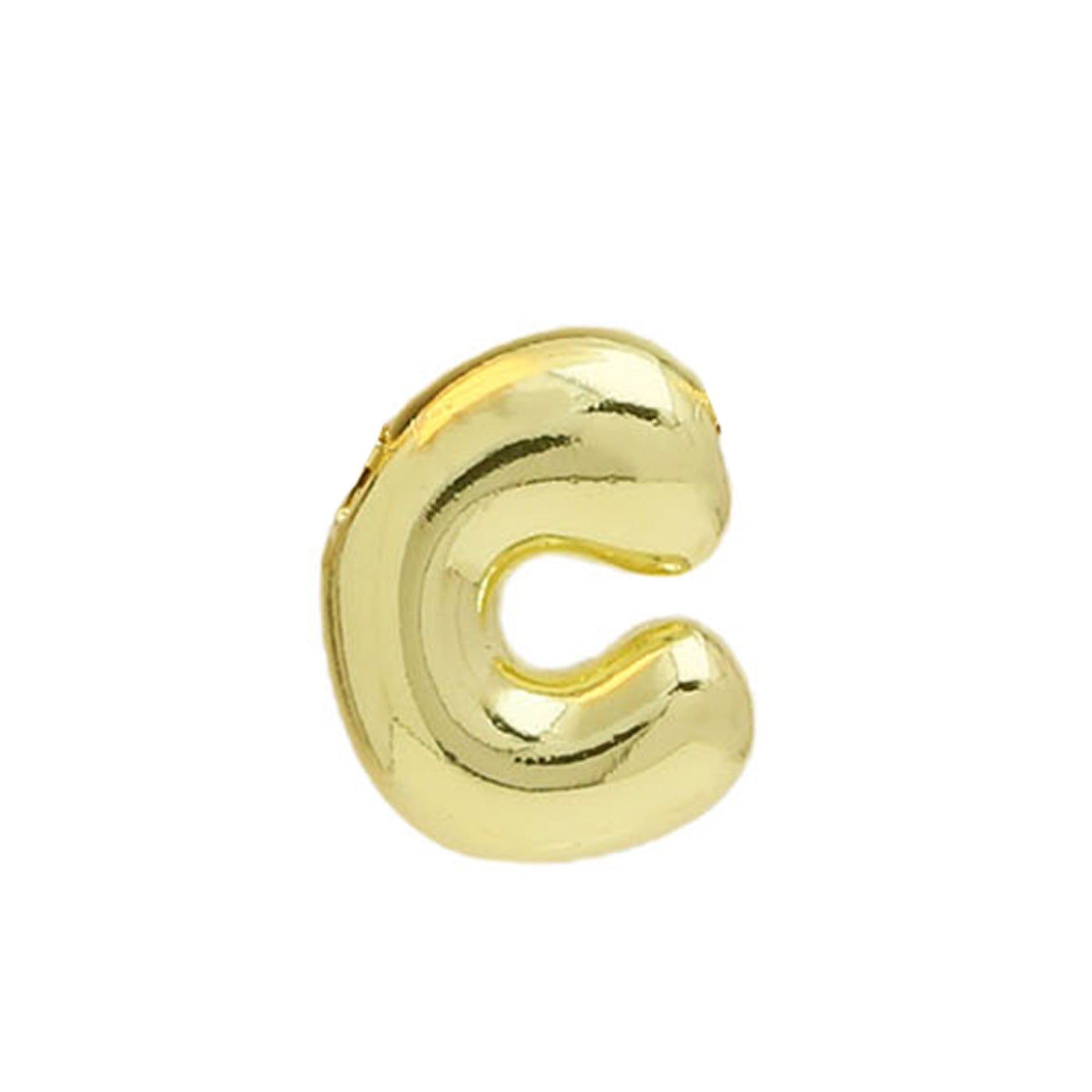 Vada Gold Bubble Letter Necklace - Gold C Pendant [EY27IA6I]