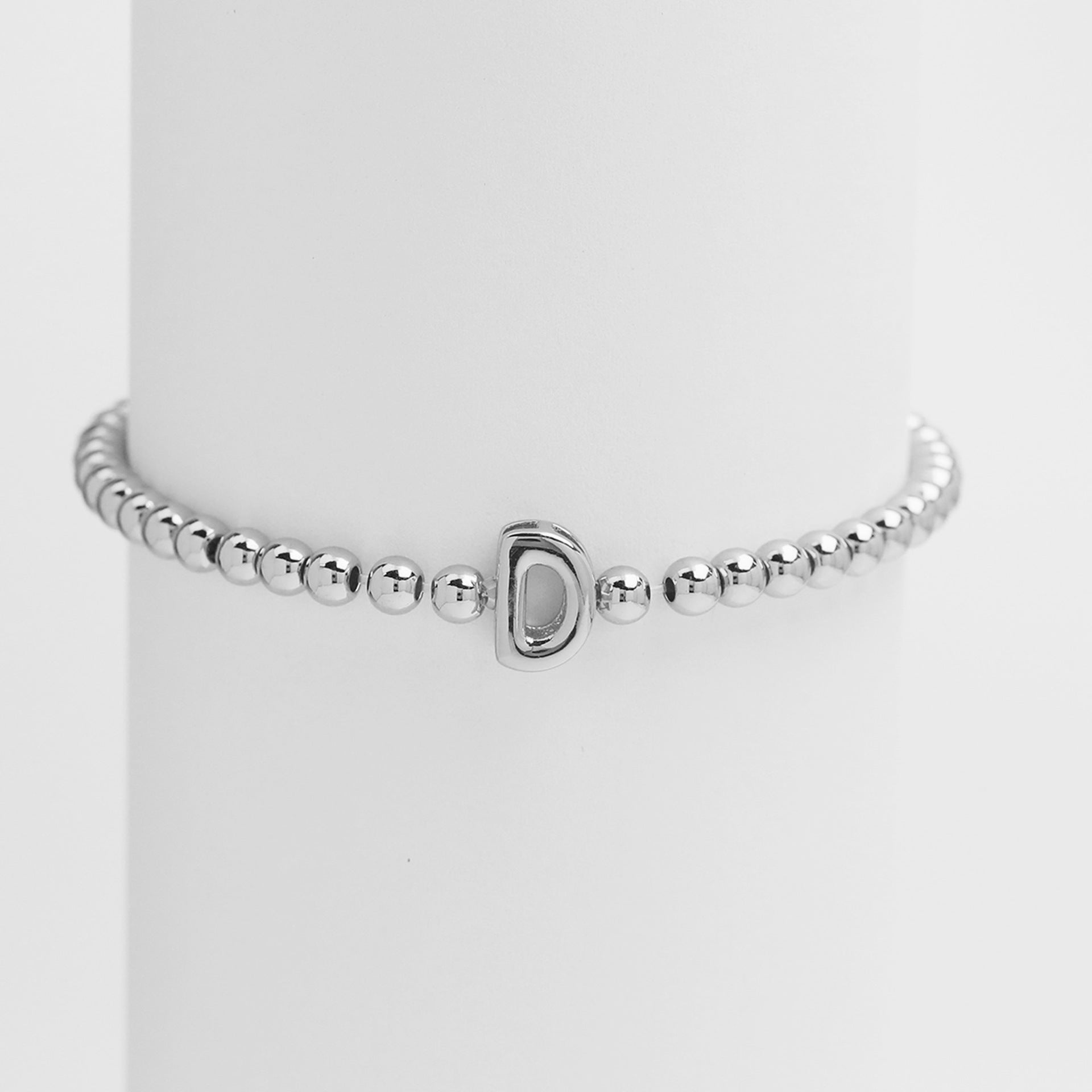 Jorie Polished Letter Bracelet - Silver D [LJSDQUDS]