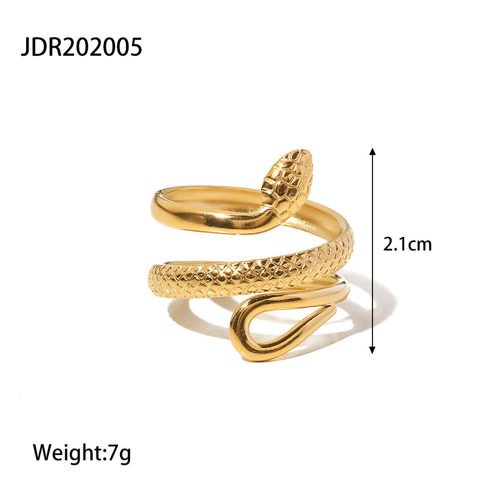 Andra Gold Serpent Adjustable Ring - Gold Tone [C5054YOC]