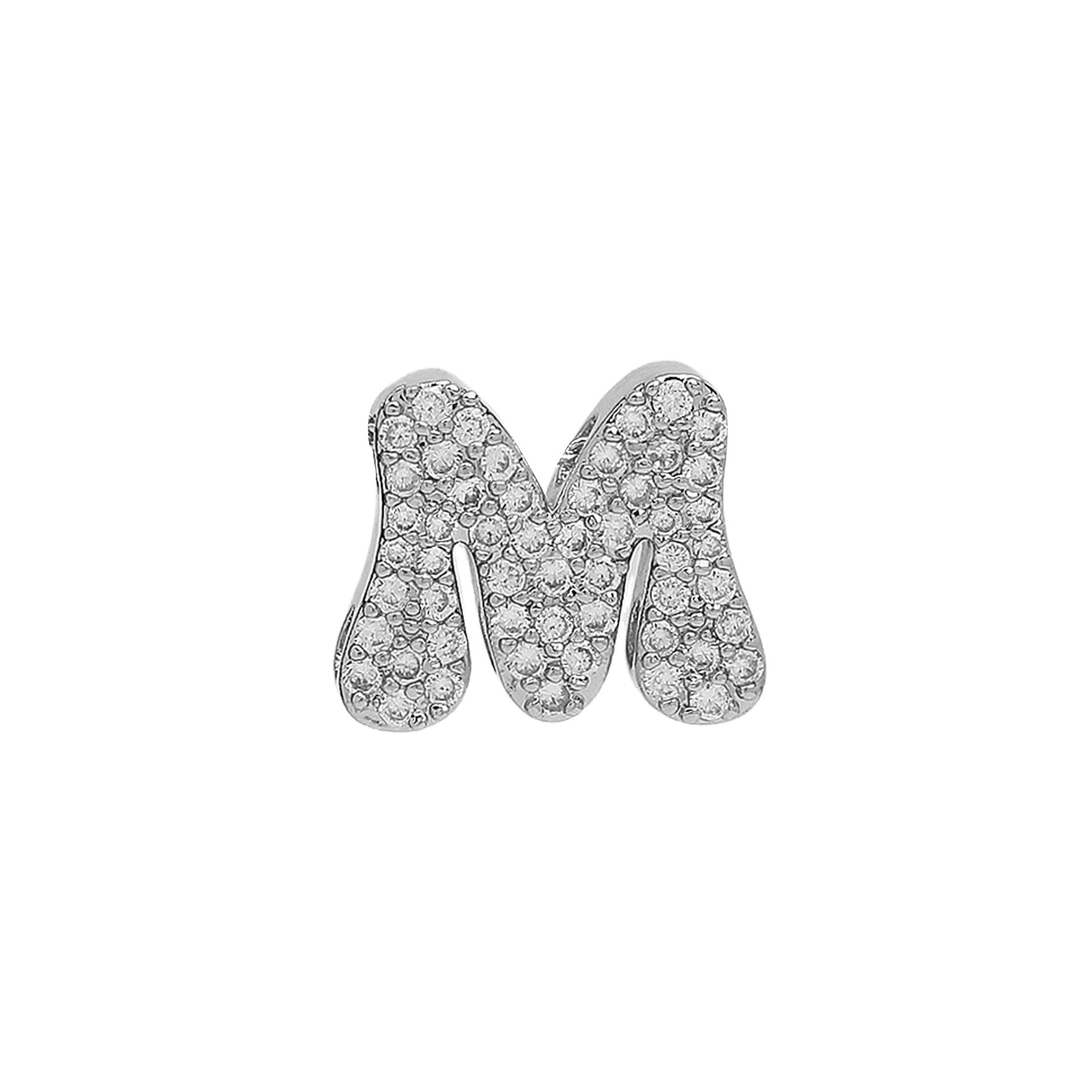 Abella Dainty Initial Jewelry - Silver M Initial Pendant [NO2J0UD5]
