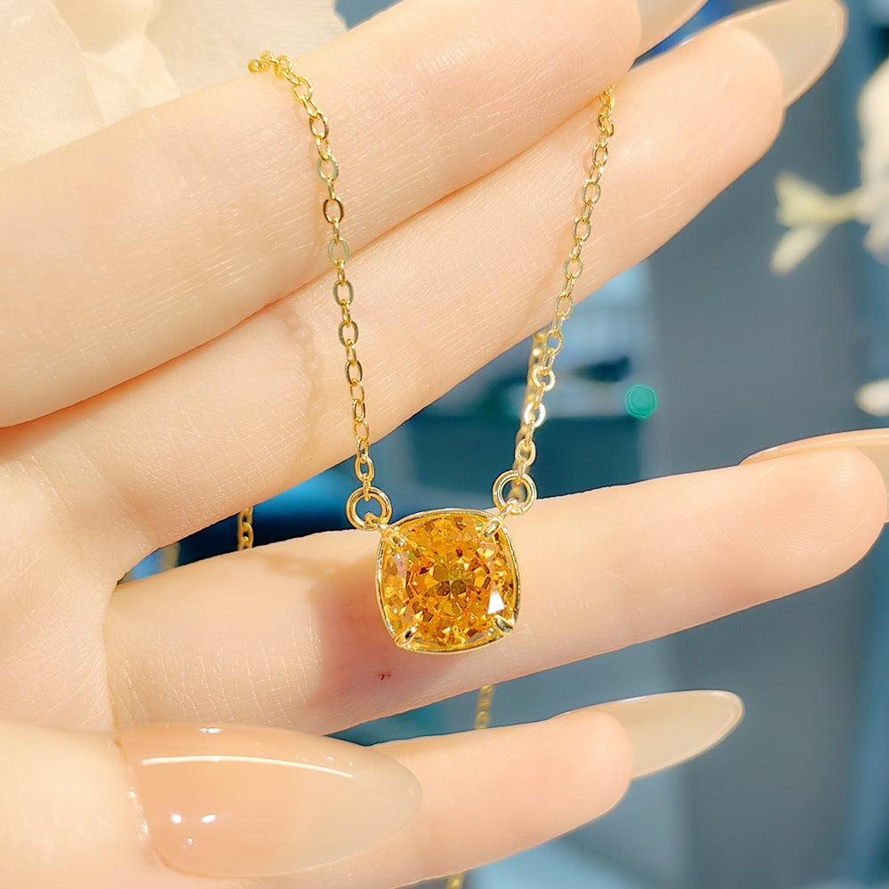 Tyleigh Radiance Gemstone Set - Yellow Diamond Ice Flower Cut Necklace (40+5cm) [VMP6ZUCX]