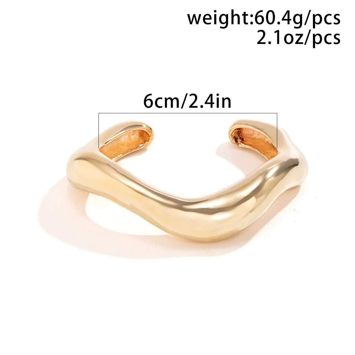 Genevieve Sculptural Metal Jewelry - Bracelet Style 02 - Light Gold [EBLUZM0L]