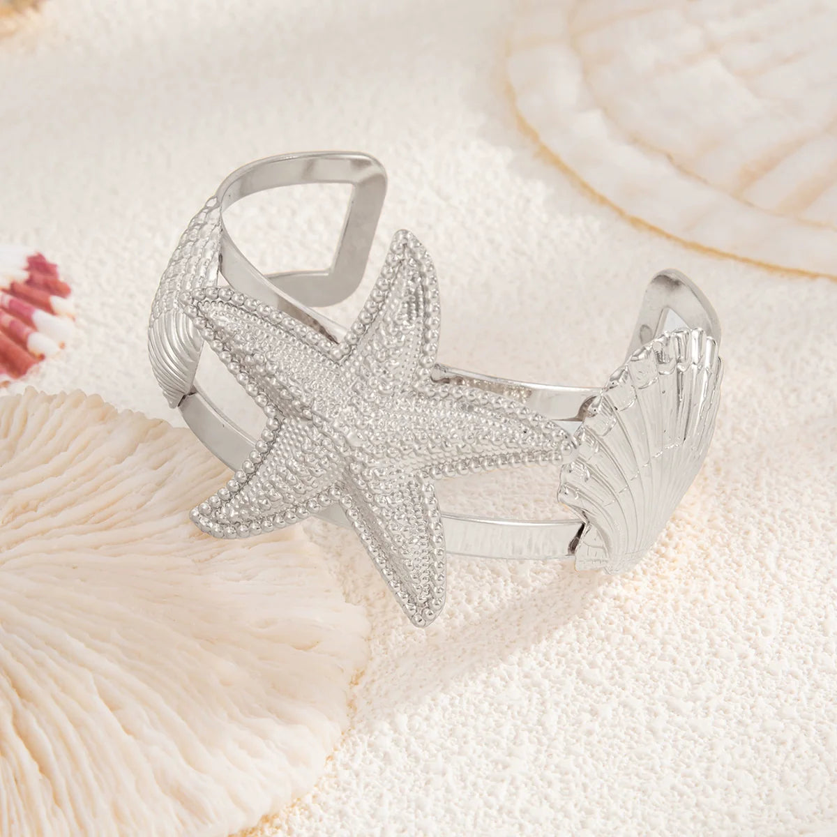 Elenna Coastal Charm Bracelet - Starfish Shell Silver