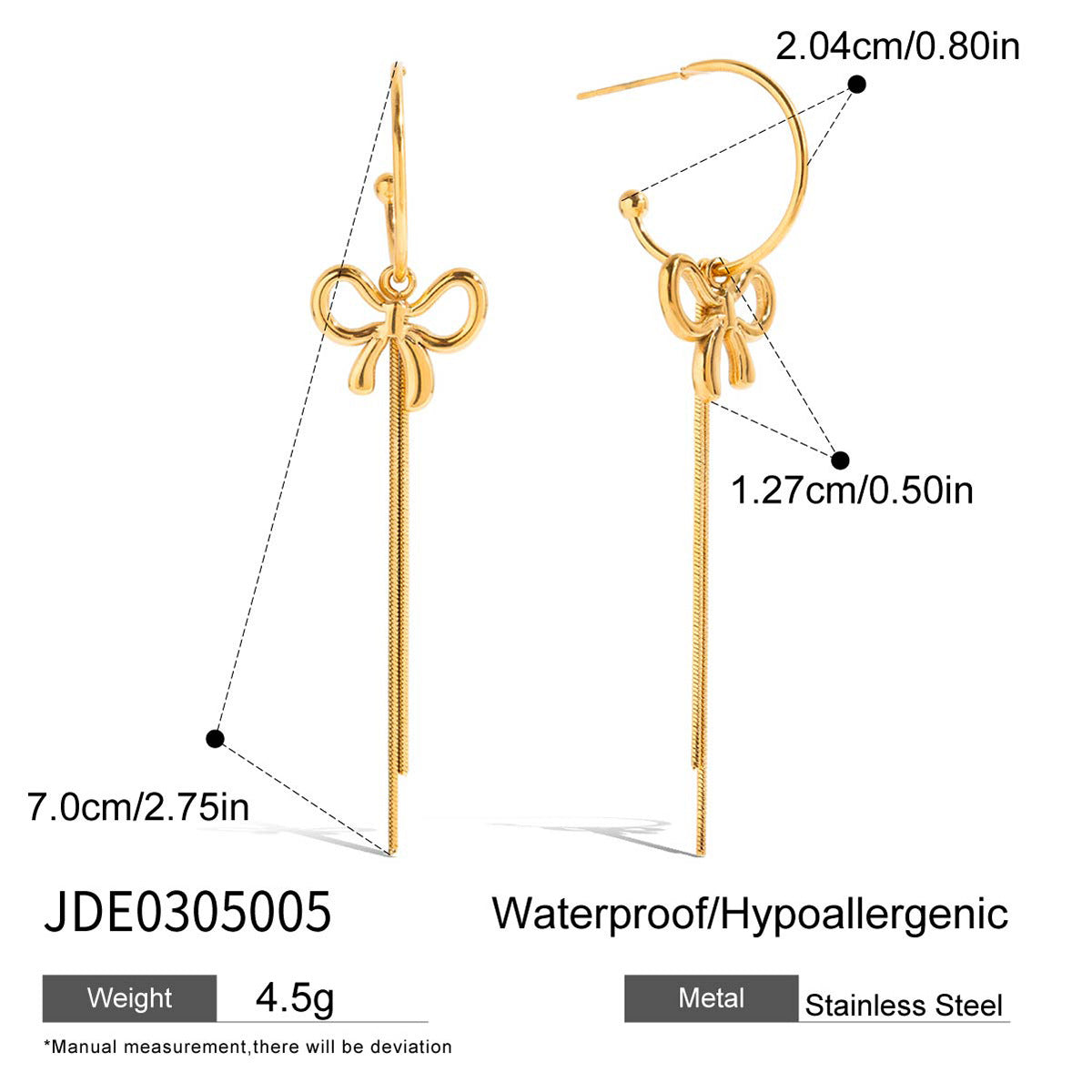 Devon Bow Tassel Earrings - JDE0305005 [R3MN58HW]