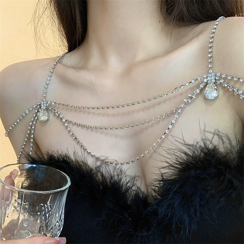 Kree Crystal Body Chain - Waterdrop Chest Chain