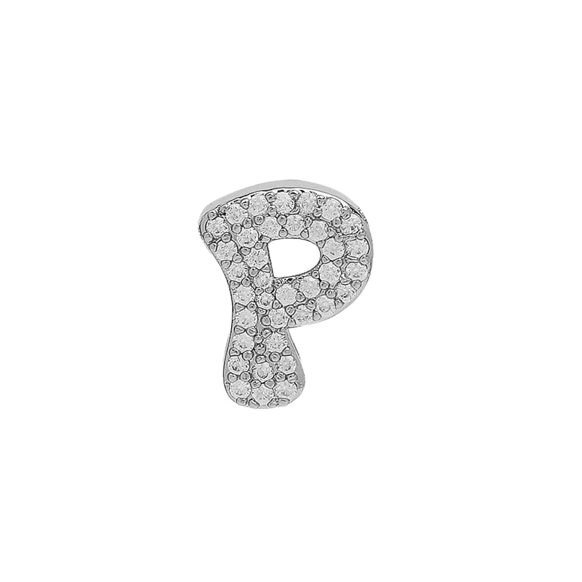 Abella Dainty Initial Jewelry - Silver P Initial Pendant [AMNZ62V5]