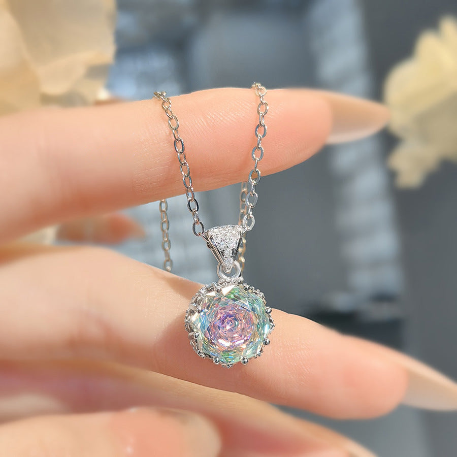 Lainee Octagonal Gemstone Jewelry Set - Colorful Diamond Pendant [J7Z3OQM2]