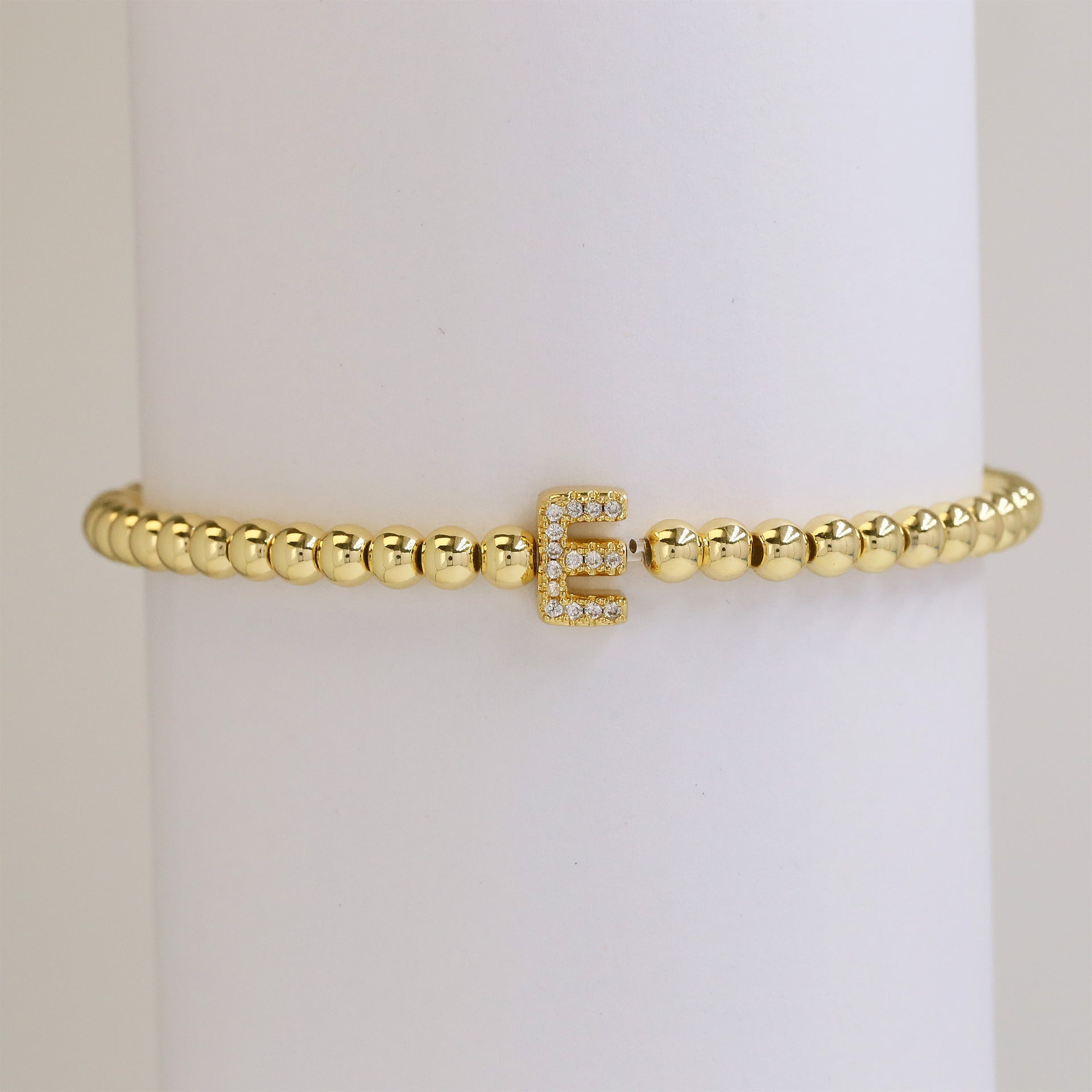 Mikah Micro-Inlay Initial Bracelet - E [BP36KLW9]