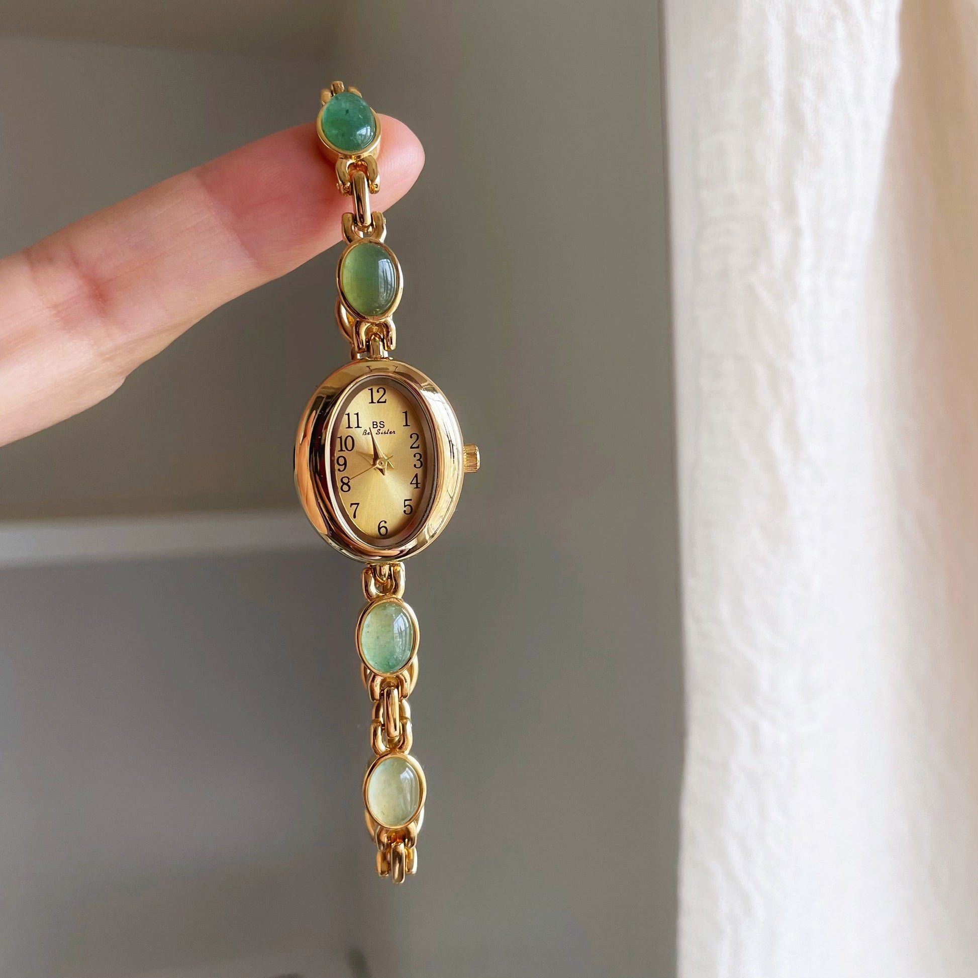 Allie Vintage Oval Watch - Green [O8GHGT10]