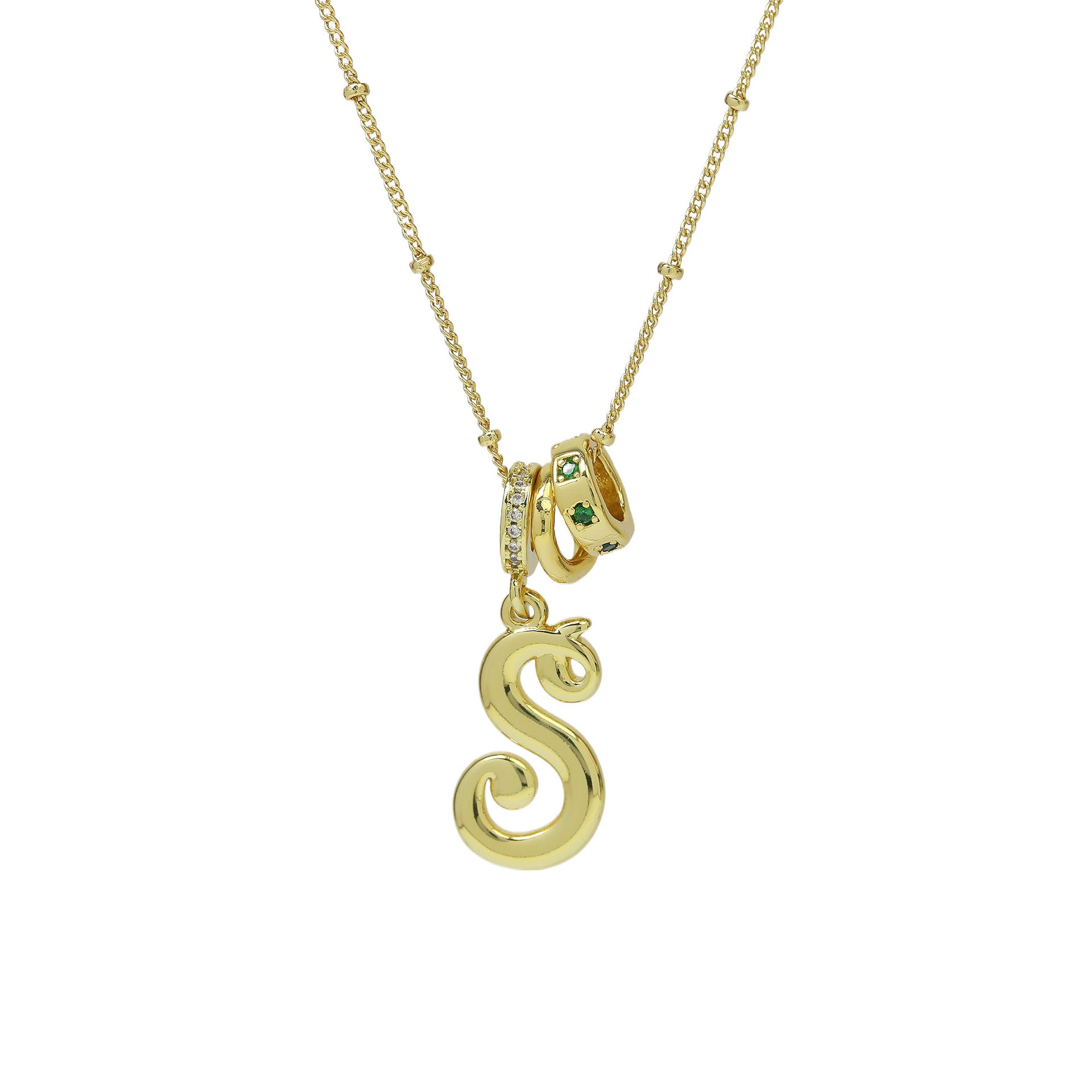 Jovi Cursive Initial Necklace - Gold S [210K8L8M]