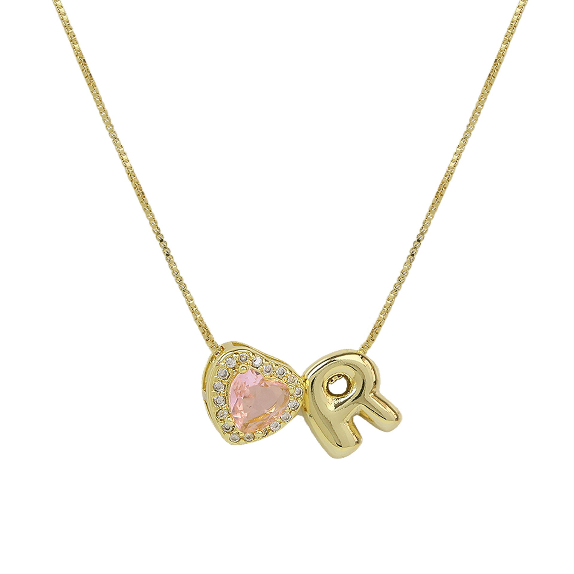Rome Pearl Initial Necklace - R Letter [AVV5RKOE]