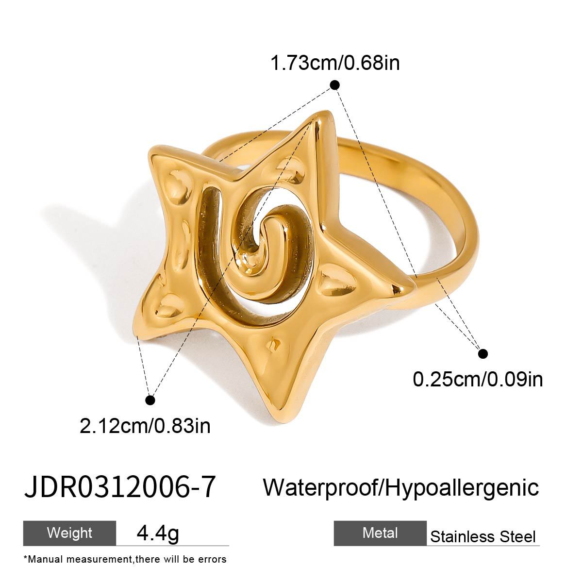 Heather Celestial Star Ring - Geometric Band [F64GTCAV]