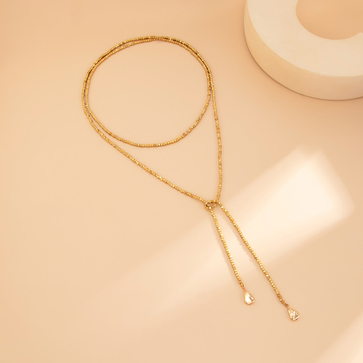 Sunshine Layered Beaded Necklace - Style 7290 Gold [FSTVC3KR]