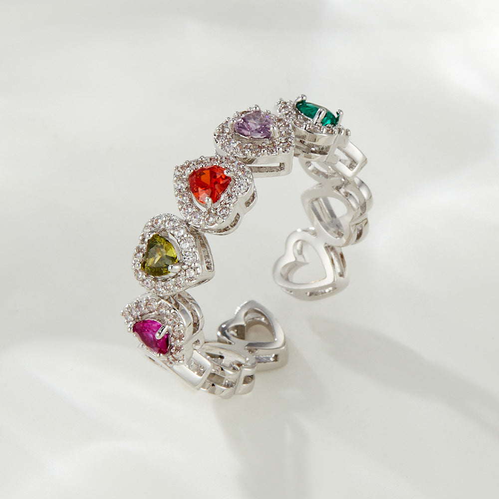 Camille Pavé Heart Open Ring - Gold Tone [4R485EBM]