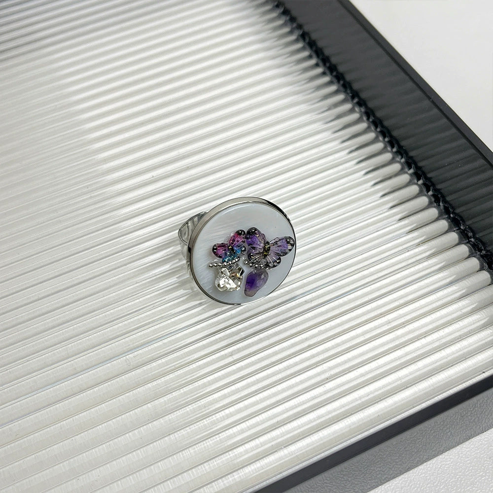 Ysabella Colorful Butterfly Open Ring - Style A [75K86JN0]