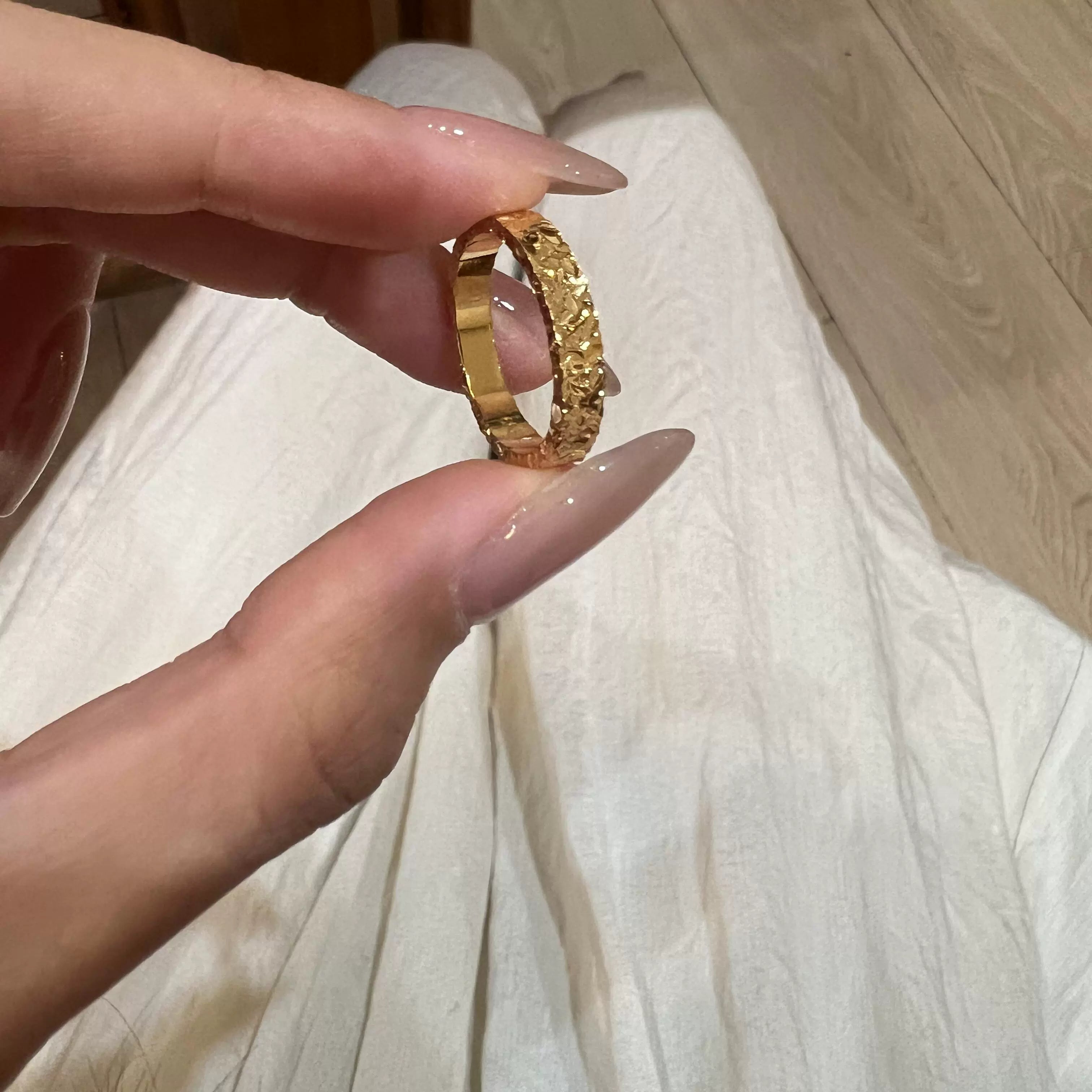 Abriella Gold Crushed Ice Ring - Crushed Ice Ring (Size 5)