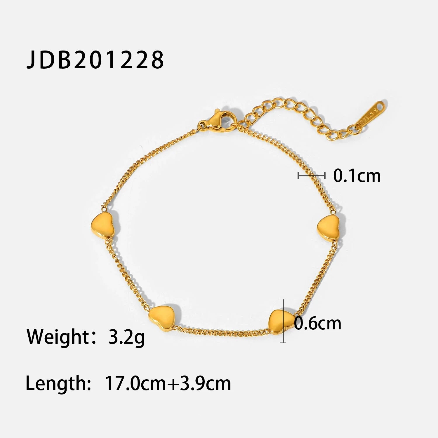 Demiyah Four Heart Charm Bracelet - JDB201228