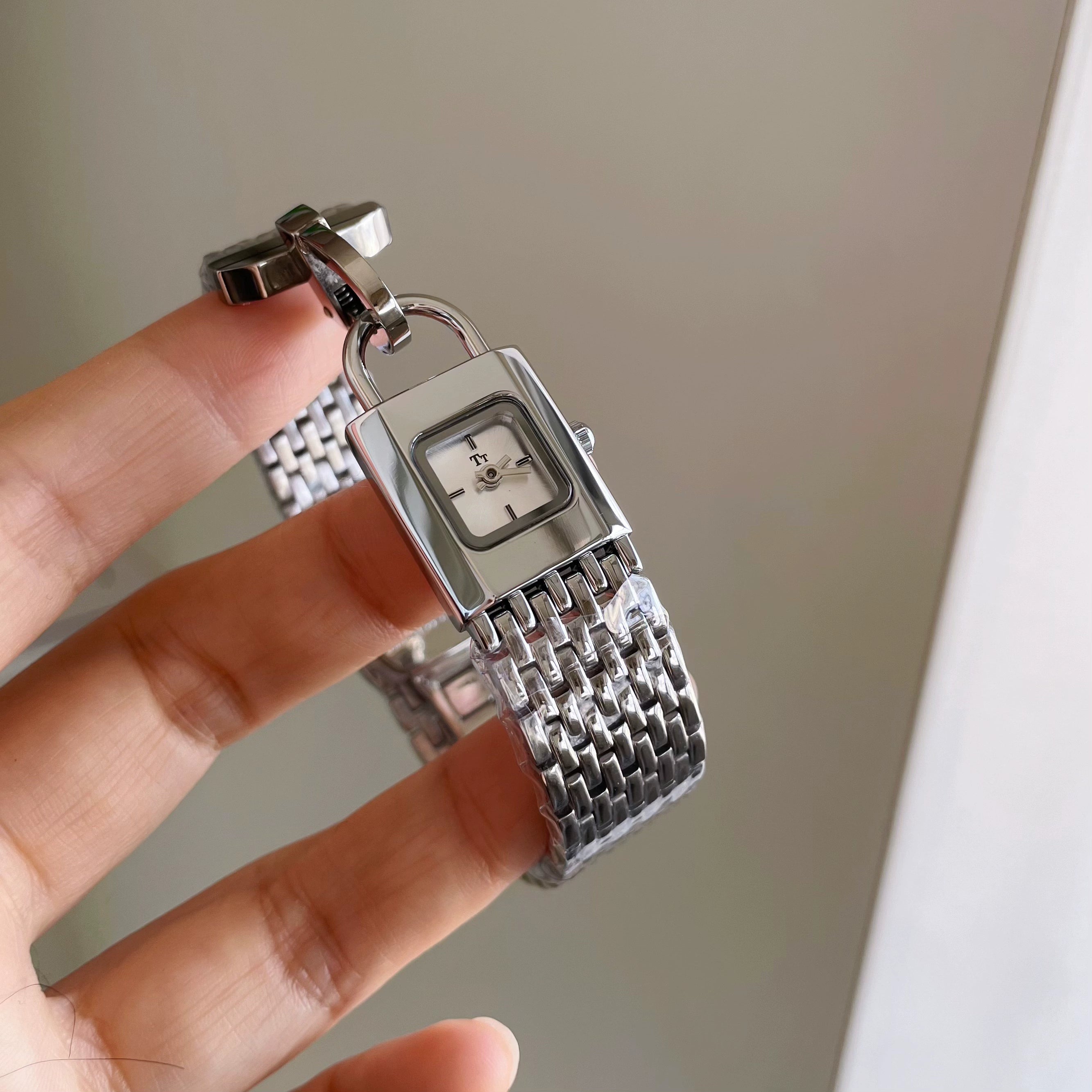 Joleen Lock Charm Bracelet Watch - Silver