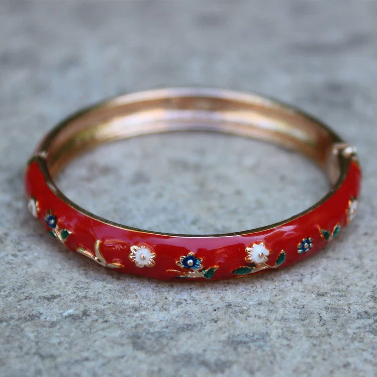 Sloan Whimsical Floral Bracelet - Red (5.1cm)