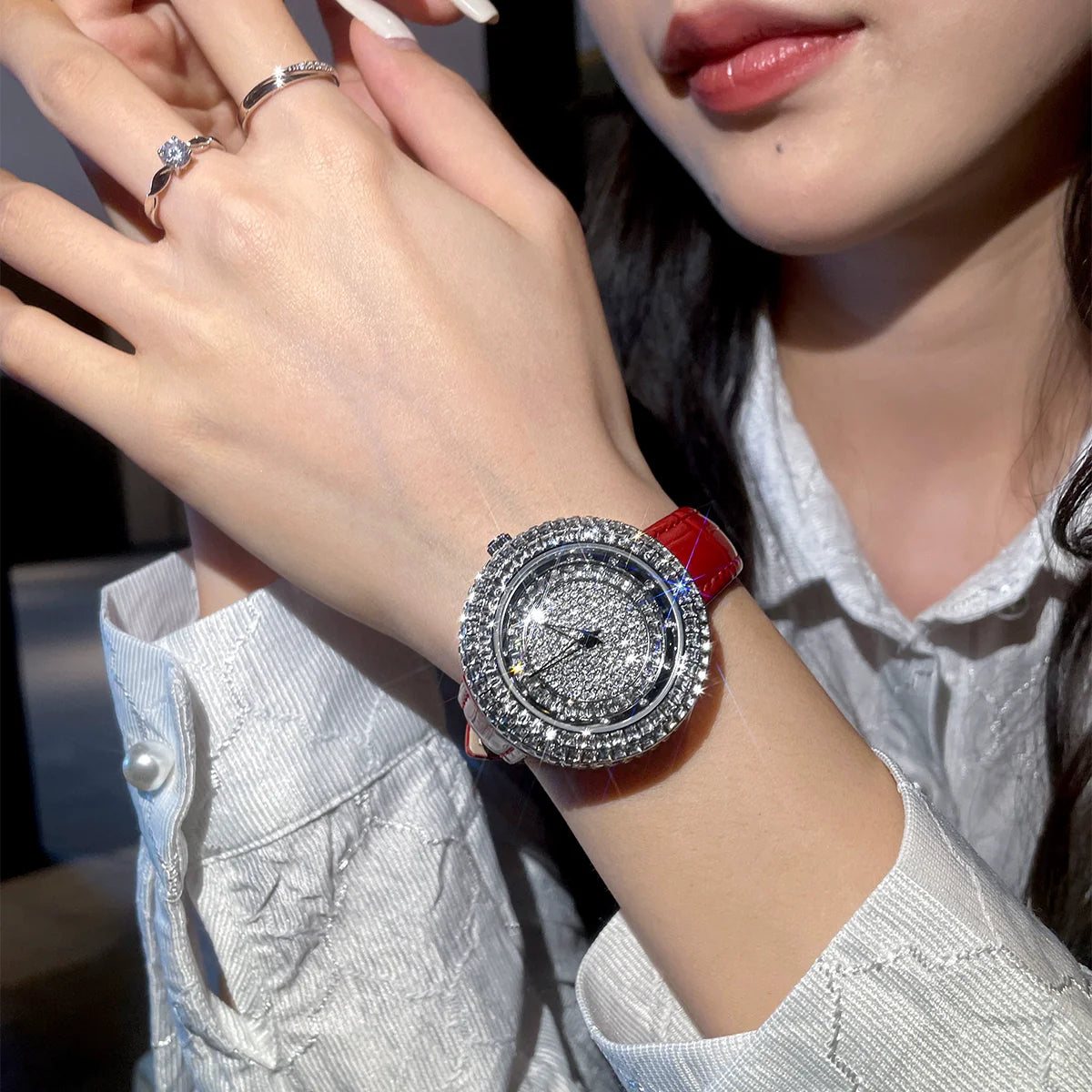 Gladys Celestial Diamond Watch - Red