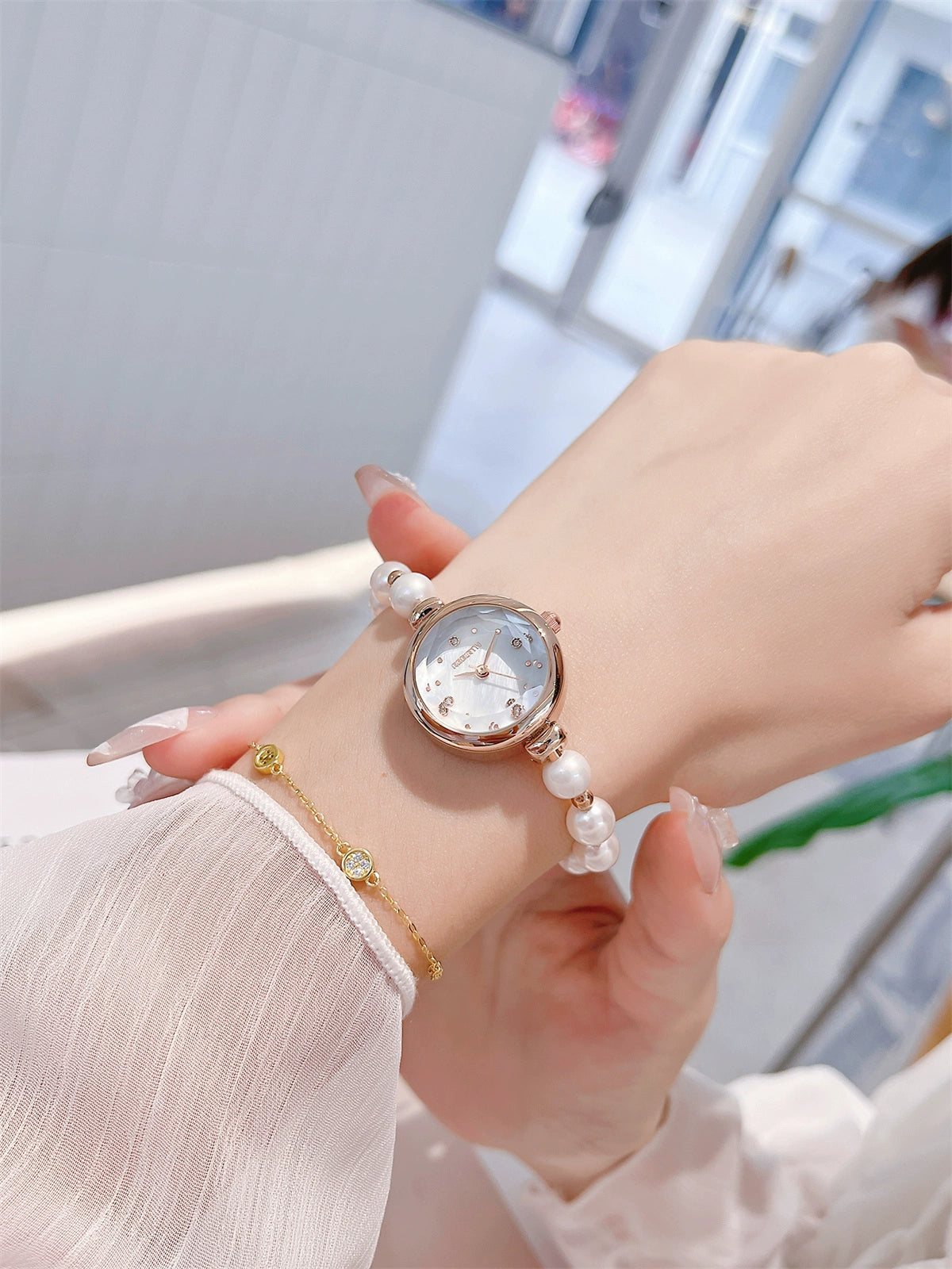 Elianna Mother-of-Pearl Watch - Rose Gold White Mother-of-Pearl [QBNH4191]