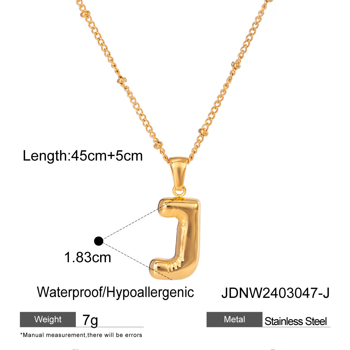 Rayana Initial Letter Necklace - J [STUQ8CTS]