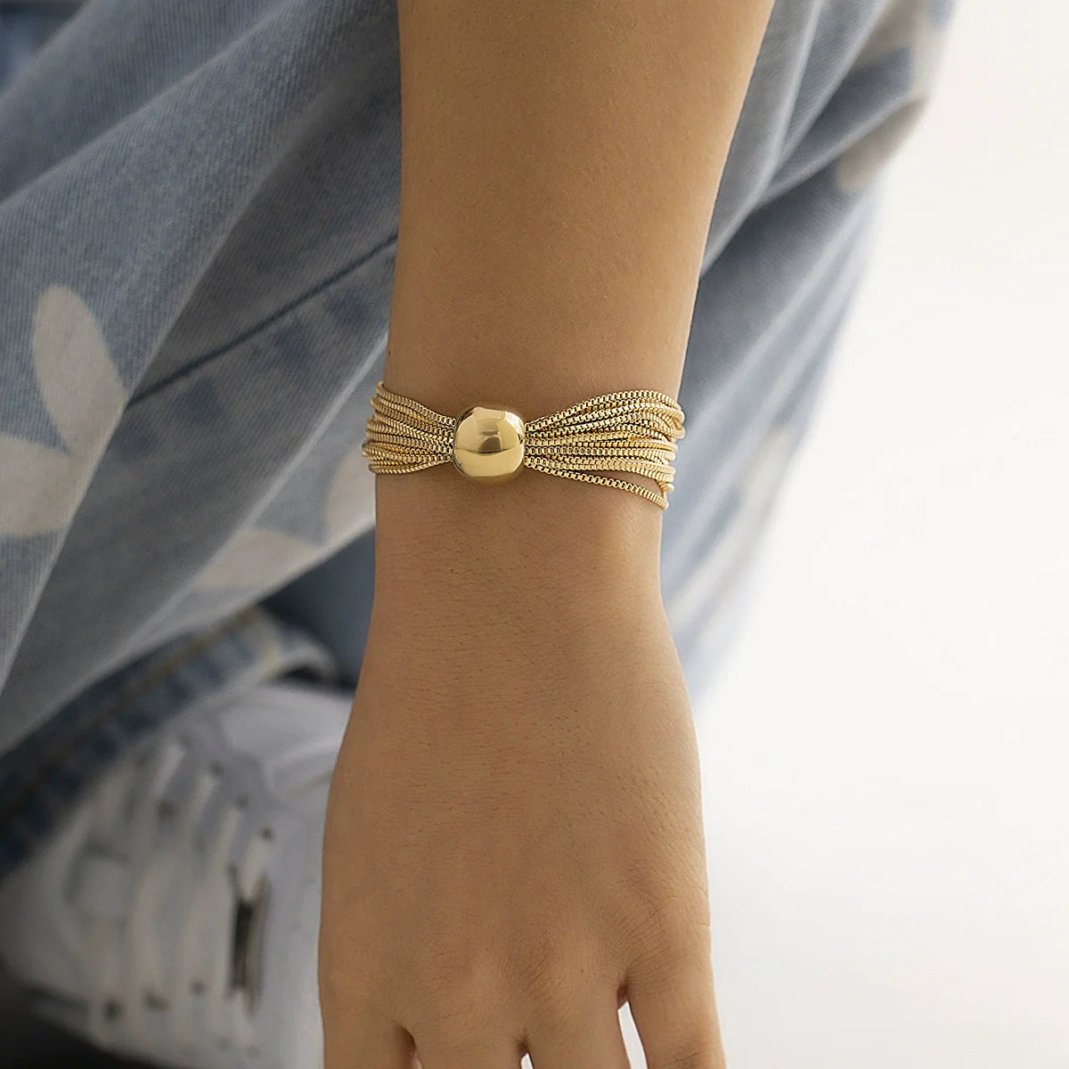 Leylani Layered Orb Chain - Gold Bracelet