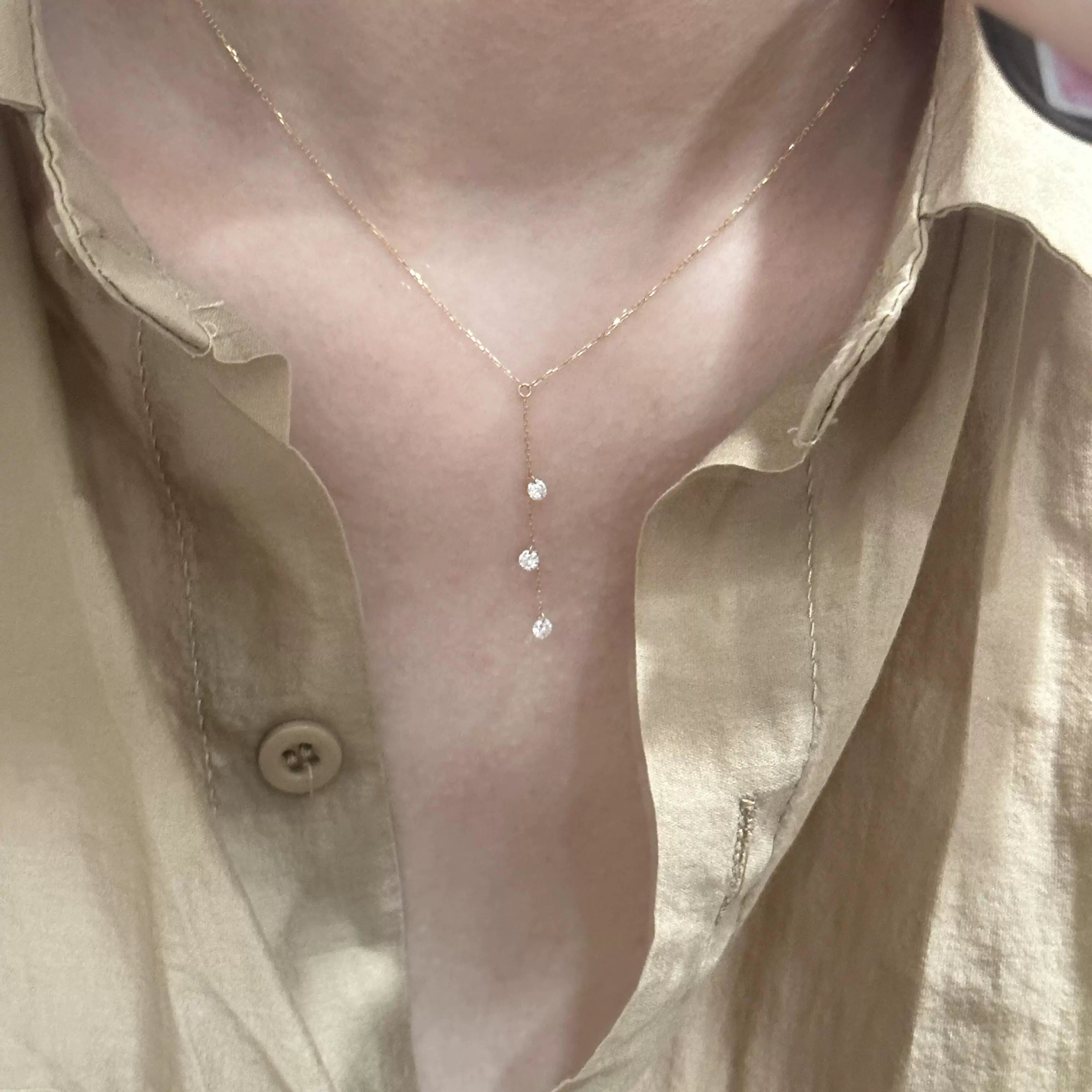 Cara Zircon Tassel Necklace - Silver Zircon Tassel Necklace