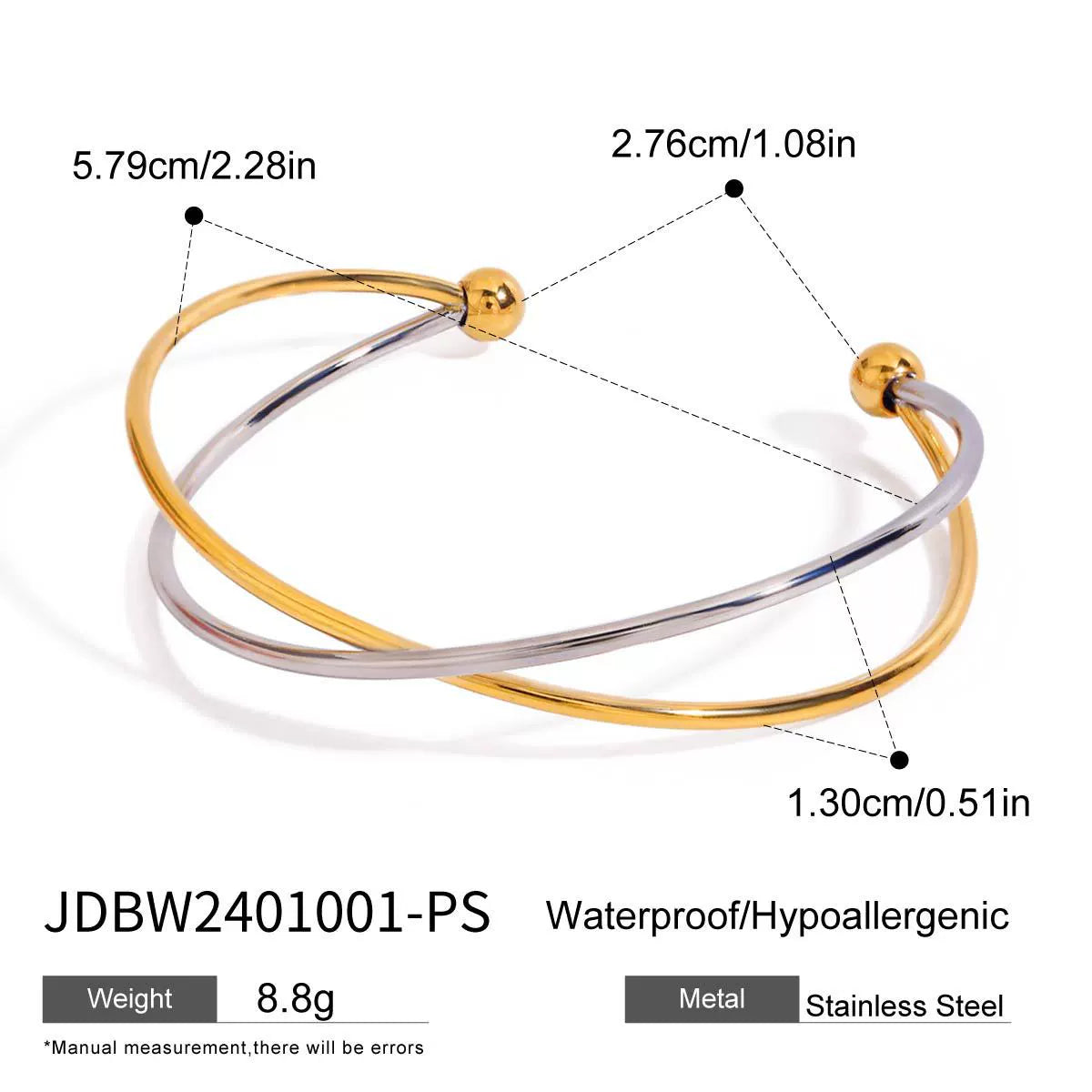 Shoshana Titanium Cross Bracelet - JDBW2401001-PS [HZX3QL0C]