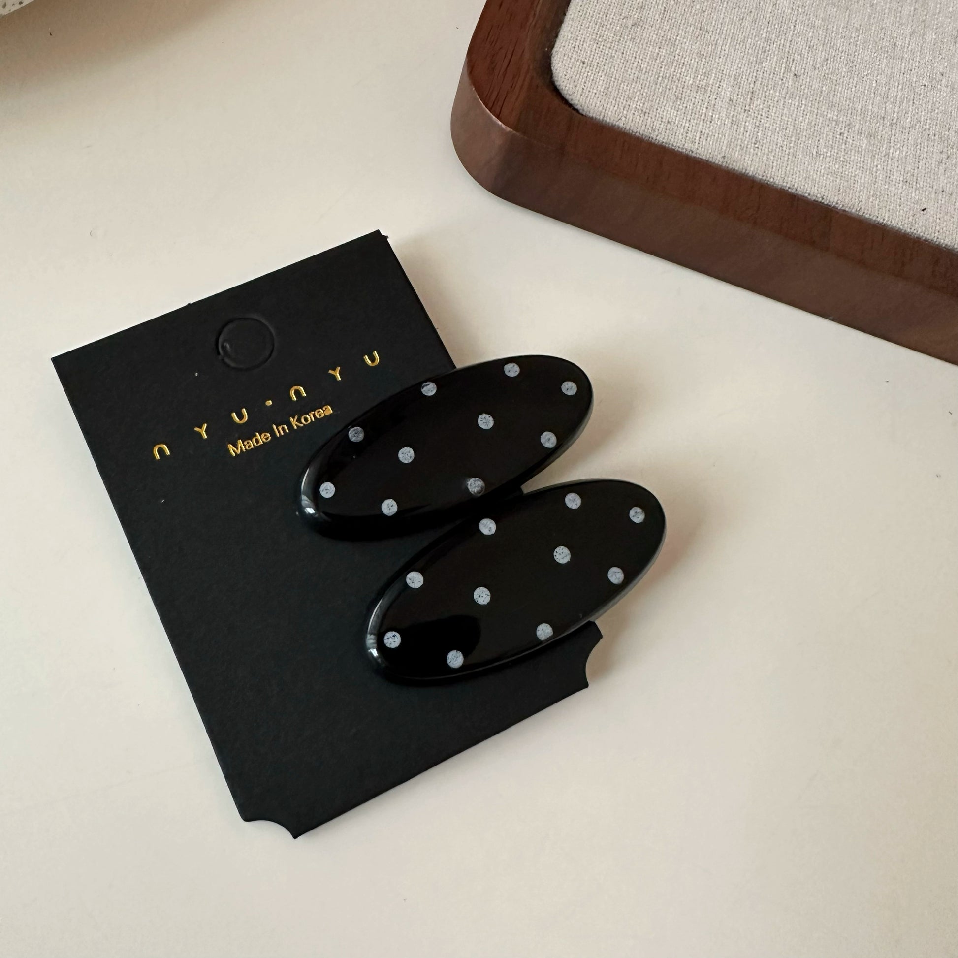 Aditi Polka Dot Hair Clip - Black (Pair) [9SPBKAXK]