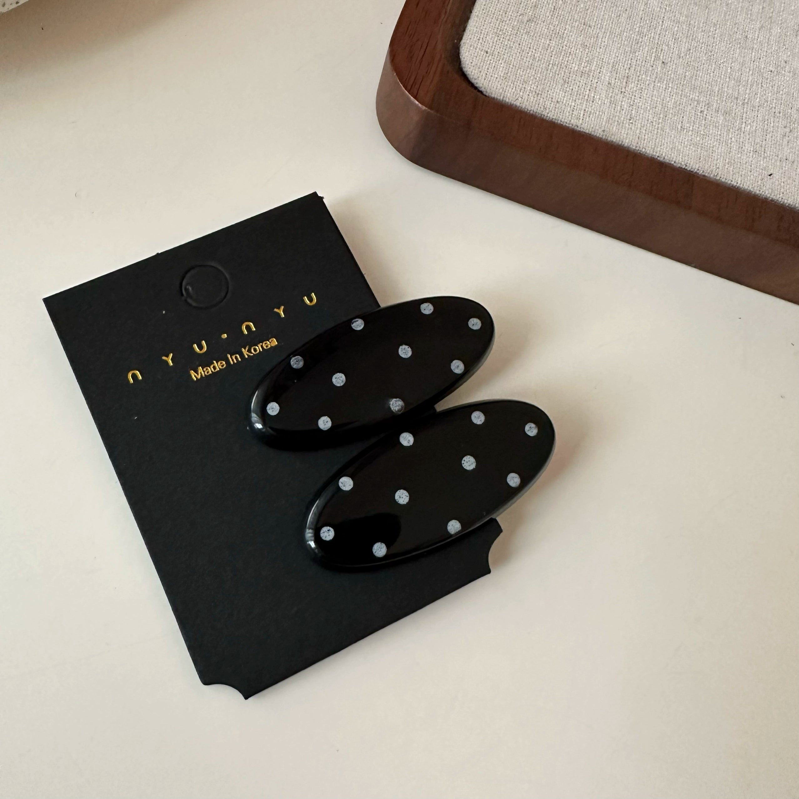 Aditi Polka Dot Hair Clip - Black (Pair) [9SPBKAXK]