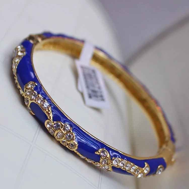 Makennah Cloisonne Enamel Cuff - Blue