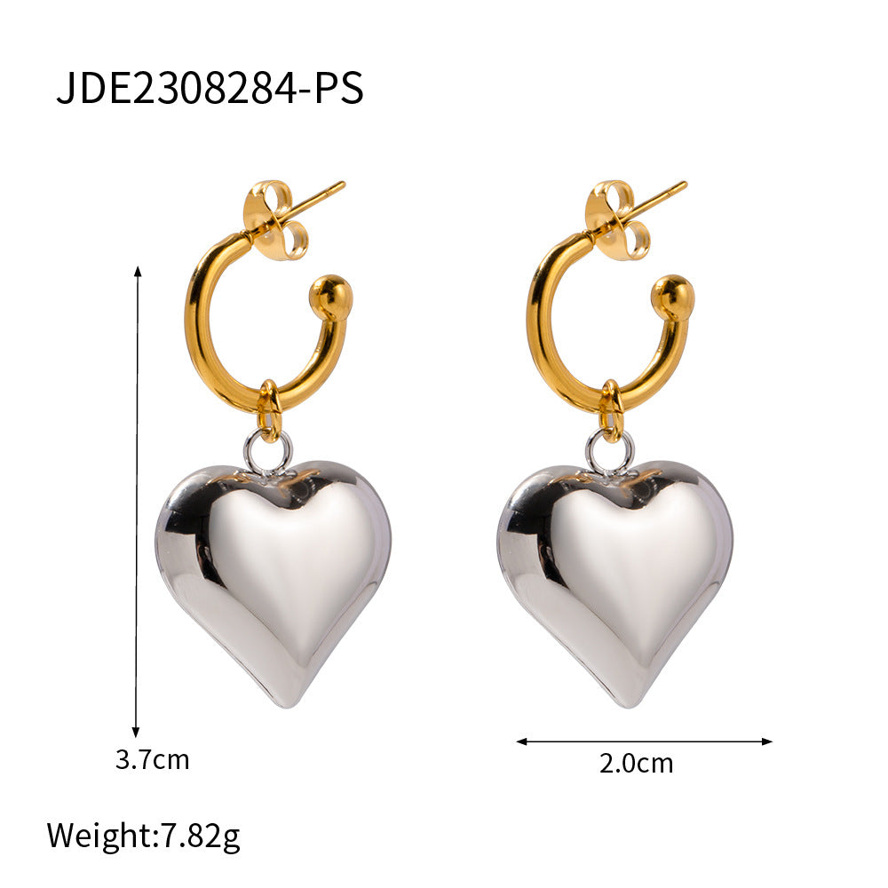Loreal Delicate Bow Heart Earrings - JDE2308284-PS [O7HQR3KG]