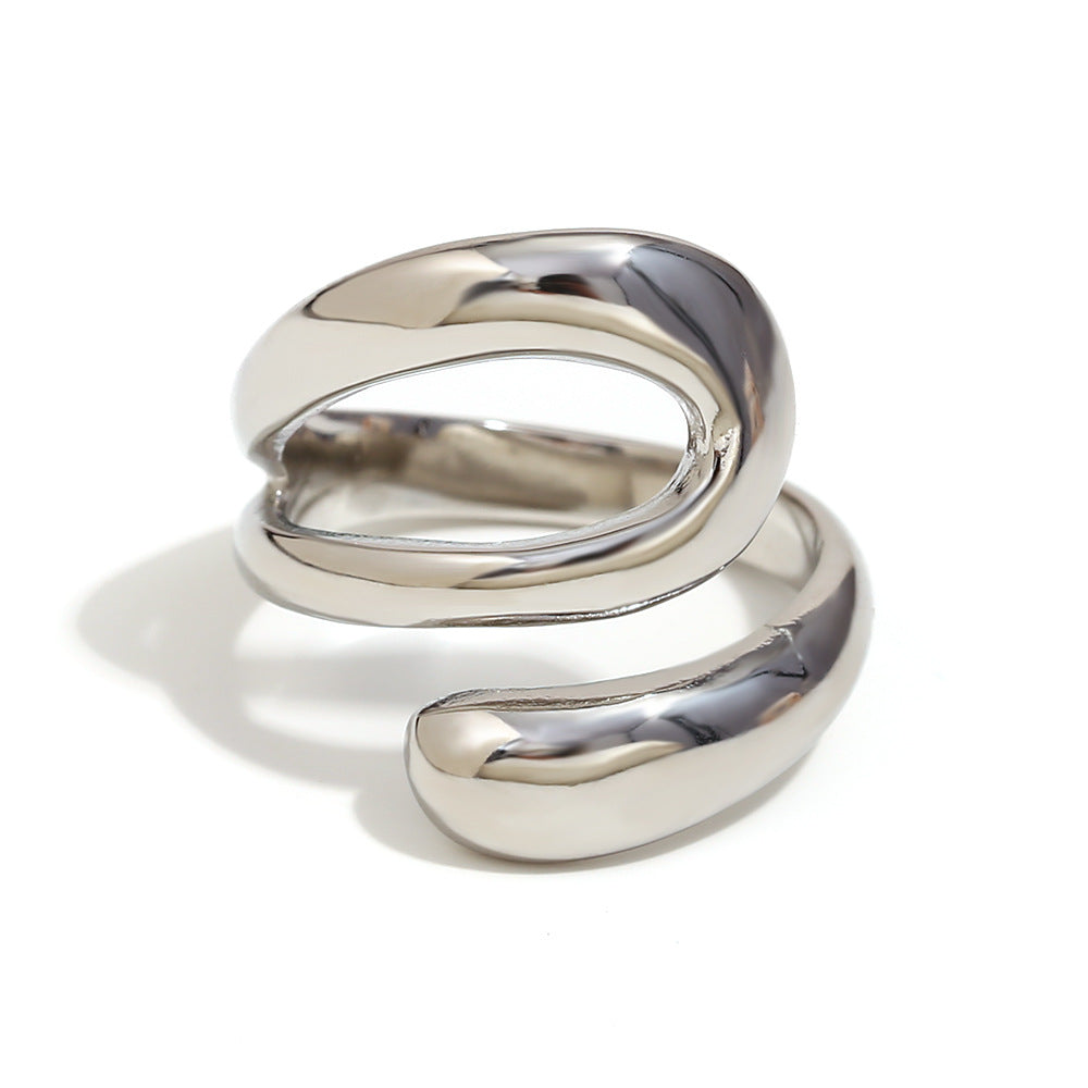 Shyanne Three-Layer Snake Ring - Three-Layer Open Snake Ring - Steel [PTJ63TJD]