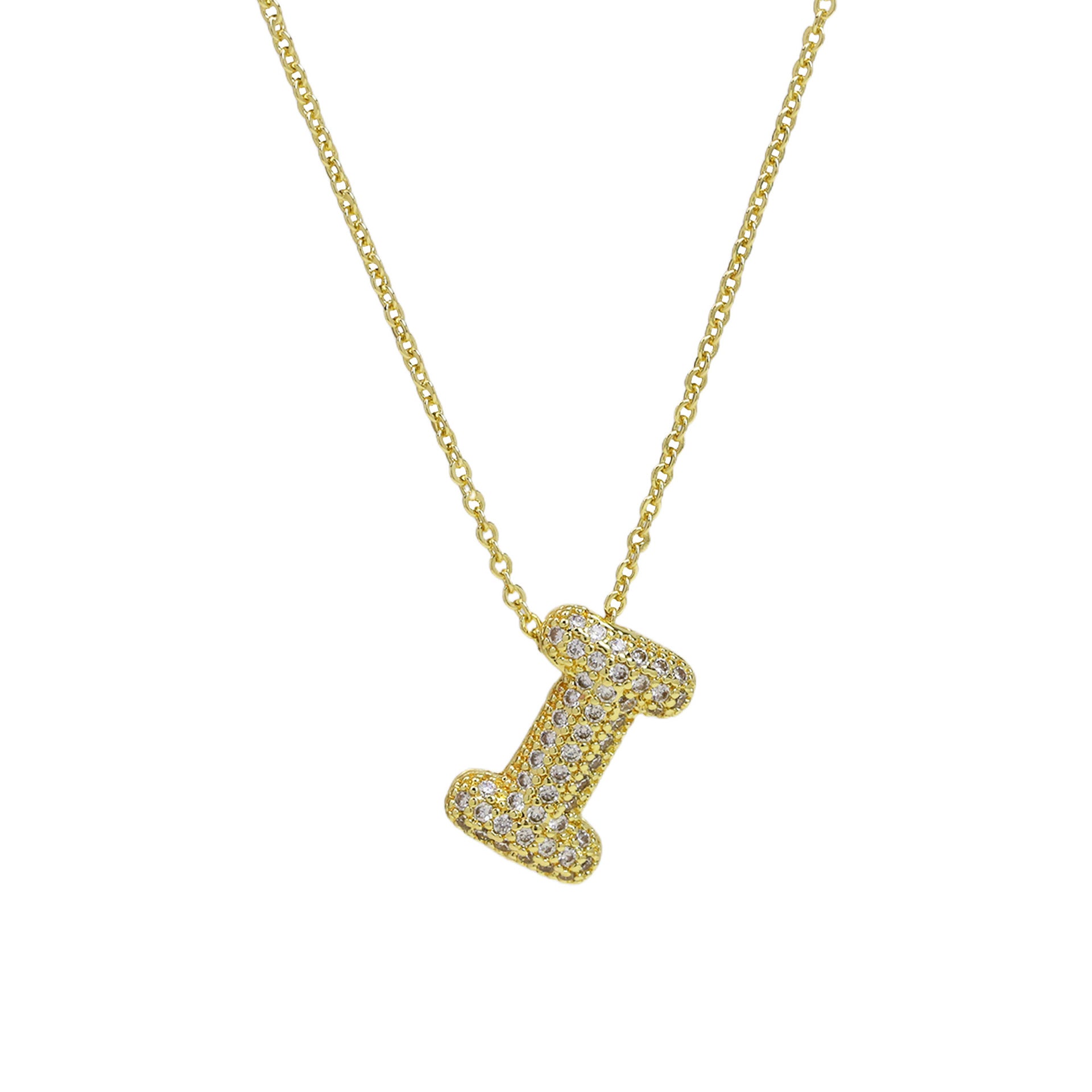 Zalia Gilded Bubble Letter Necklace - Necklace I [BPW2WHSM]