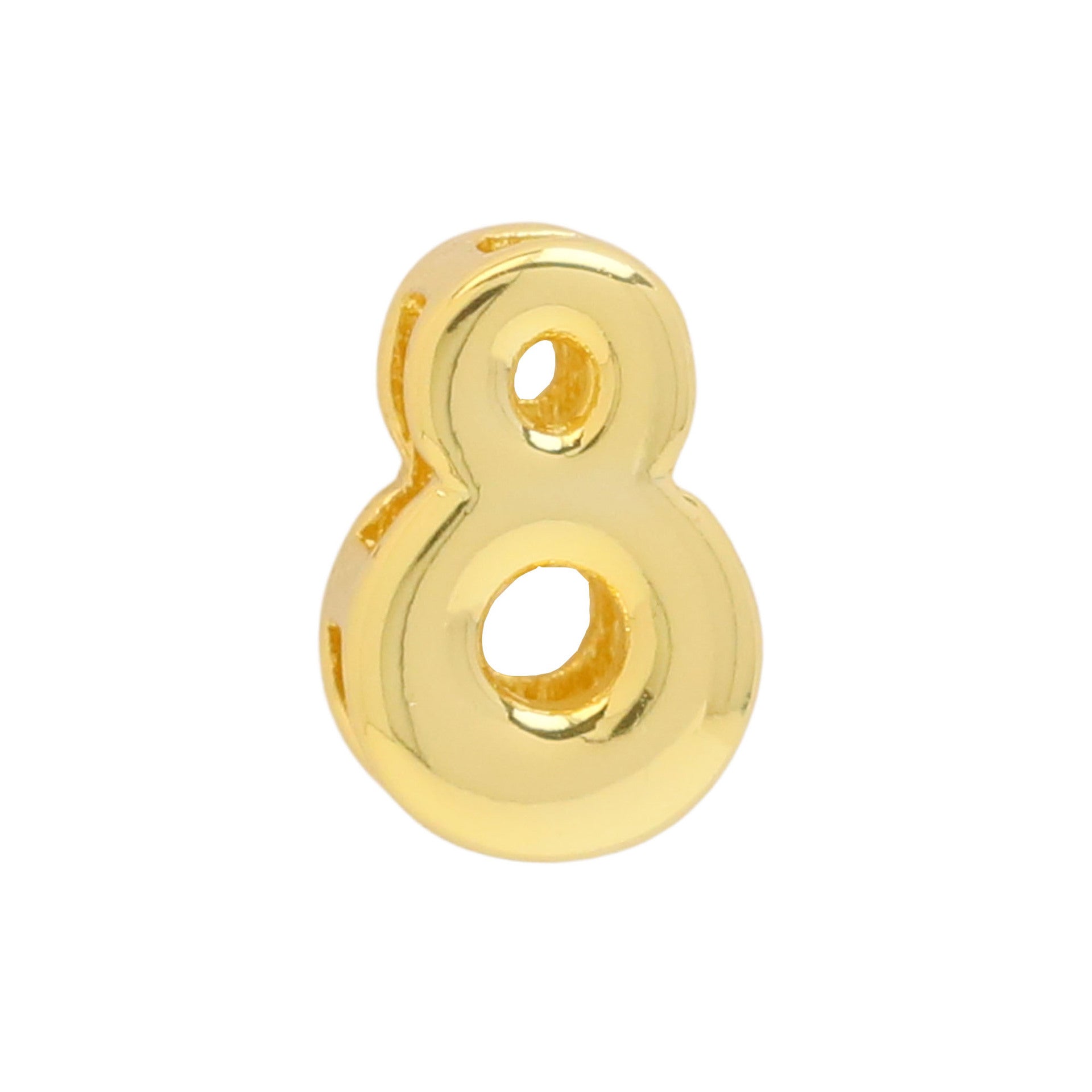 Devora Bubble Letter Necklace - Gold Tone Number 8 Pendant [1VEWQ5V8]