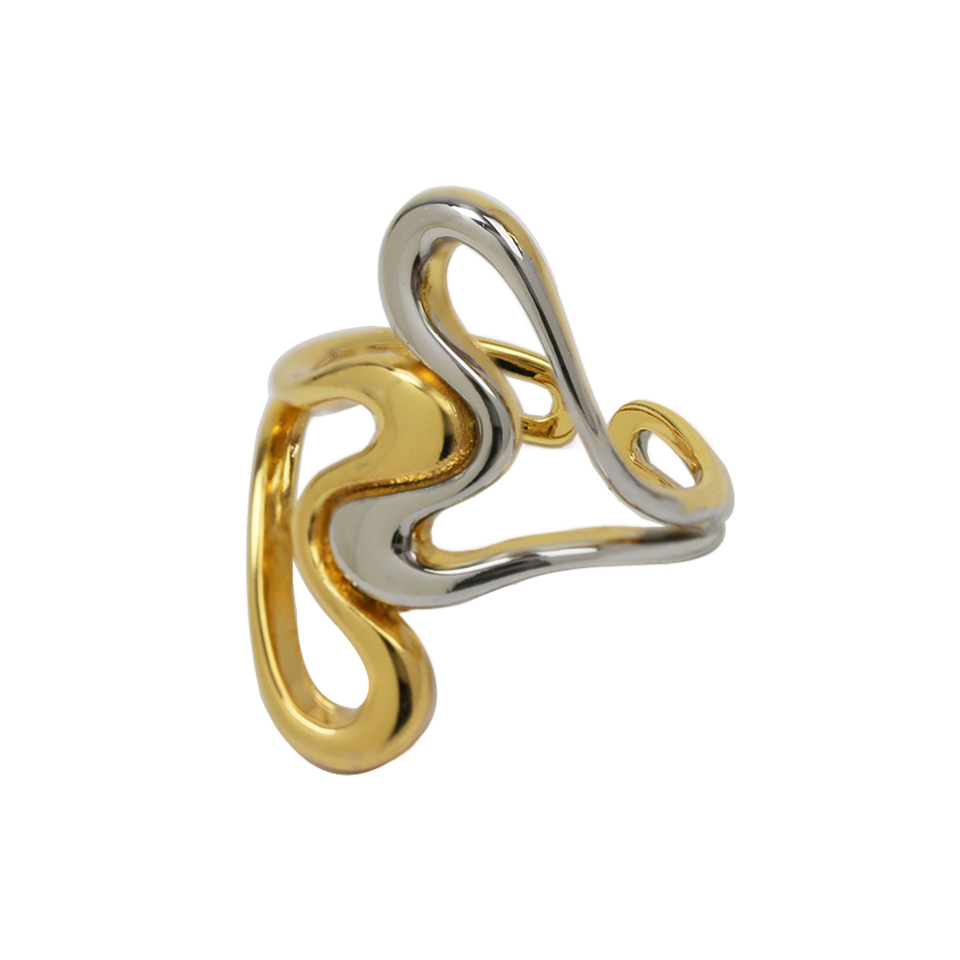 Emily Two-Tone Heart Ring - FR50390402GW [0LU8LO6U]