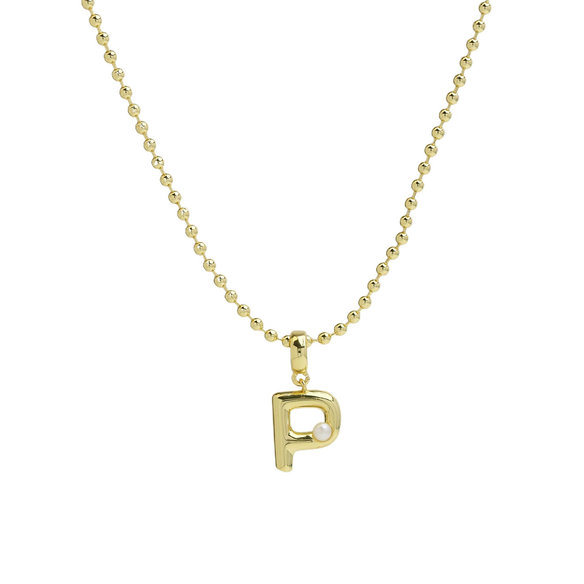 Savvy Bubble Initial Necklace - Letter P [T2Z3I7BJ]