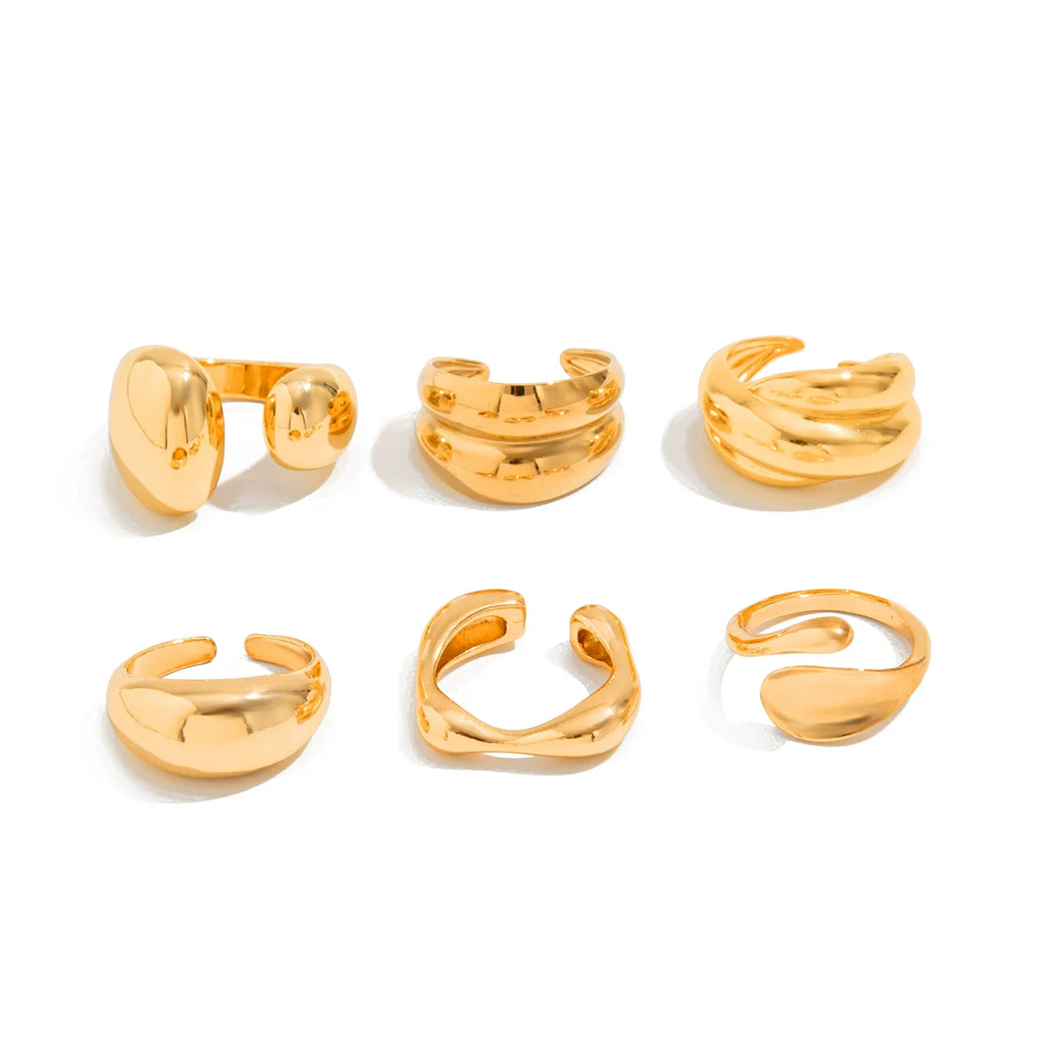 Markayla Waterdrop Ring Set - Light Gold 6-Piece Set